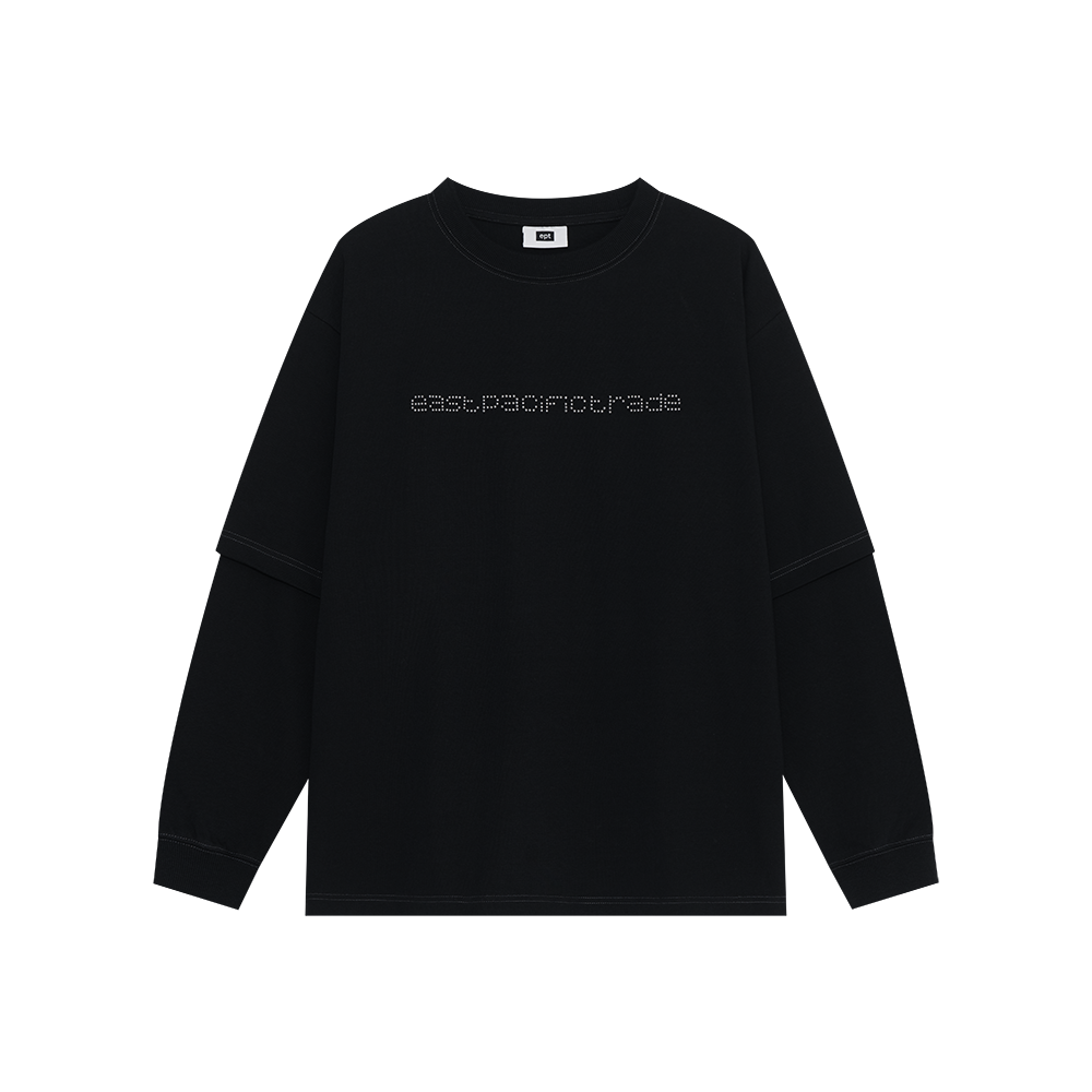 EP5FN3TS00105 EPT Studded Logo Layered Long Sleeve Black
