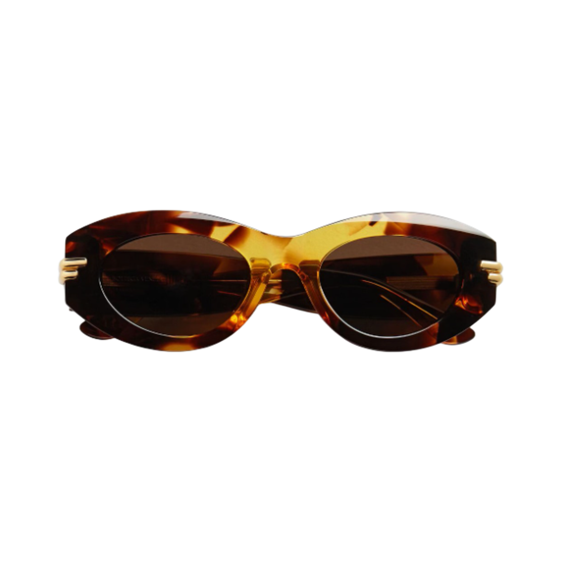 (W) 보테가 베네타 미트라 오벌 선글라스 하바나 브라운((W) Bottega Veneta Mitre Oval Sunglasses Havana Brown) - 1
