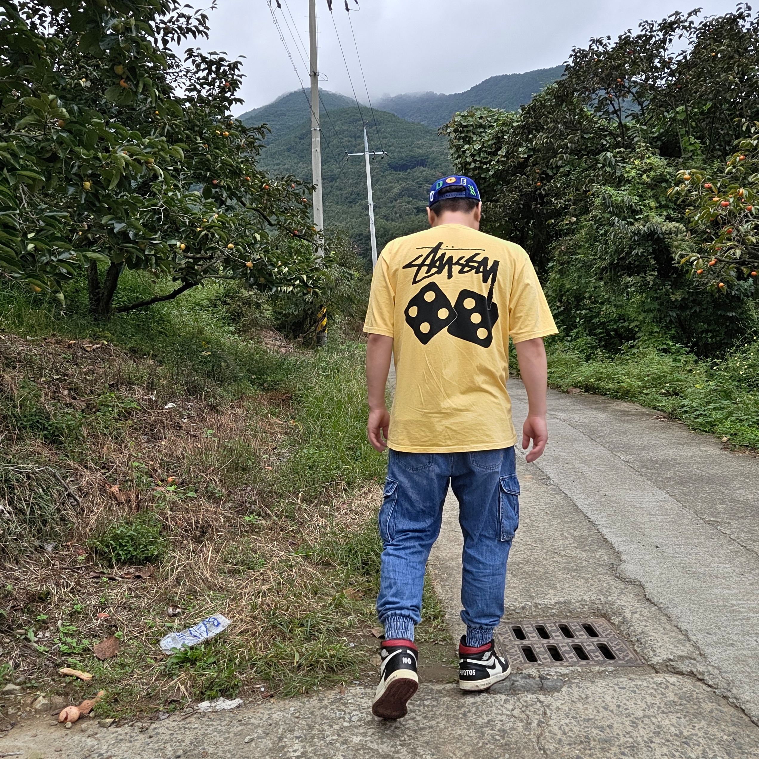 Stussy Pigment Dyed Dice T-Shirt Yellow, Jordan 1 Retro High Not for Resale Varsity Red 착용 스타일
