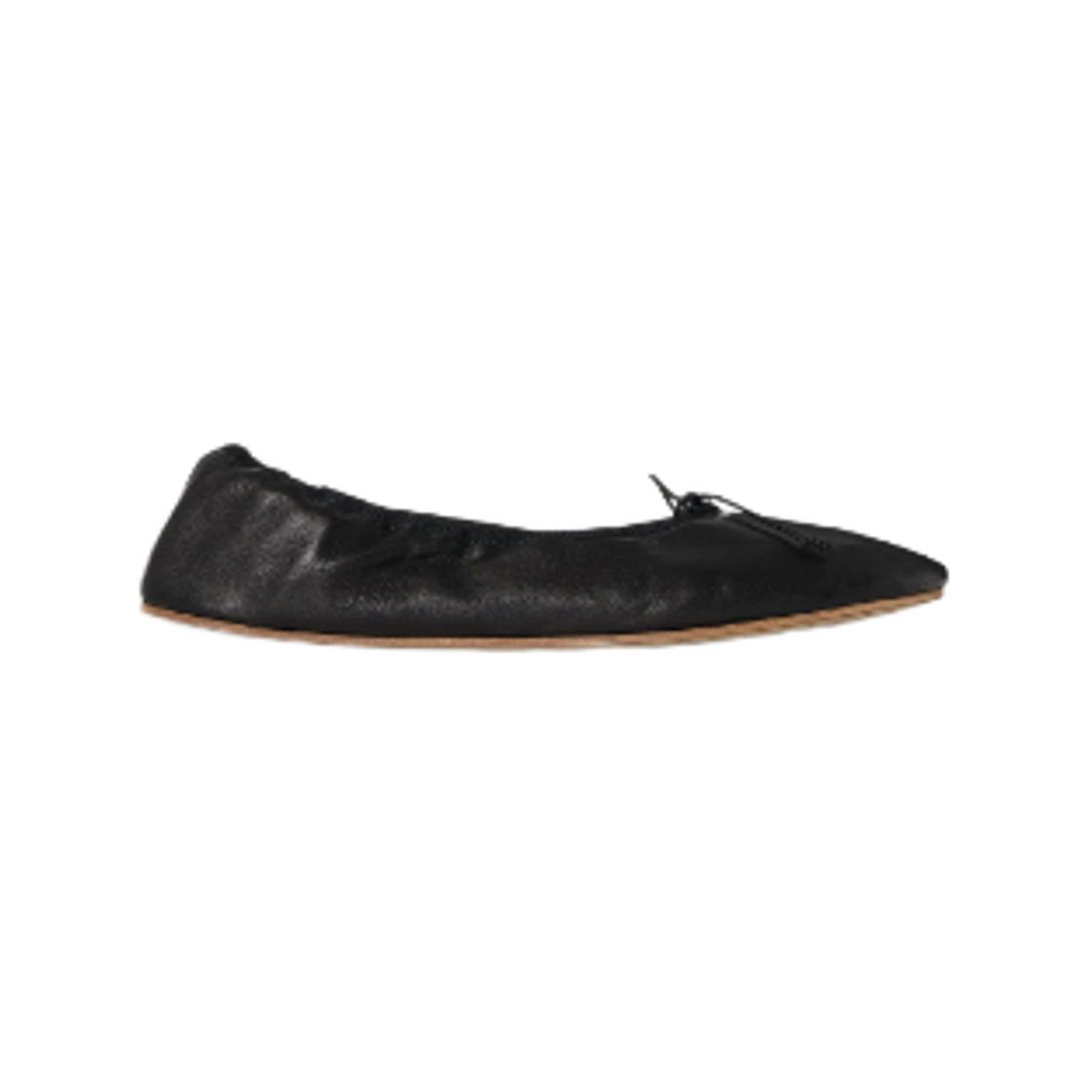 F1637N66BLK (W) The Row Leather Round Ballet Flats Black