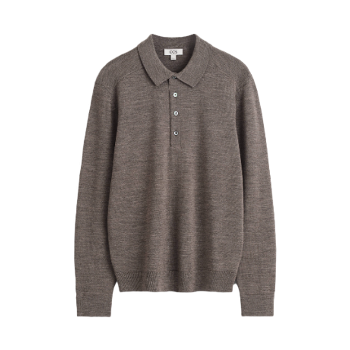 코스 니트 메리노 울 폴로 셔츠 그레이 멜란지(COS Knitted Merino Wool Polo Shirt Grey Melange) - 1