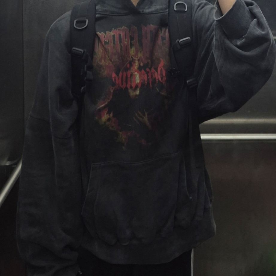 Undermycar Death Eaters Oversized Hoodie Fiesta - 23FW (Stranger Exclusive), Undermycar Death Eaters Oversized Hoodie Fiesta - 23FW 착용 스타일