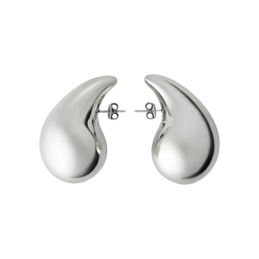 838156V50708117 (W) Bottega Veneta Drop Clip Earrings Silver
