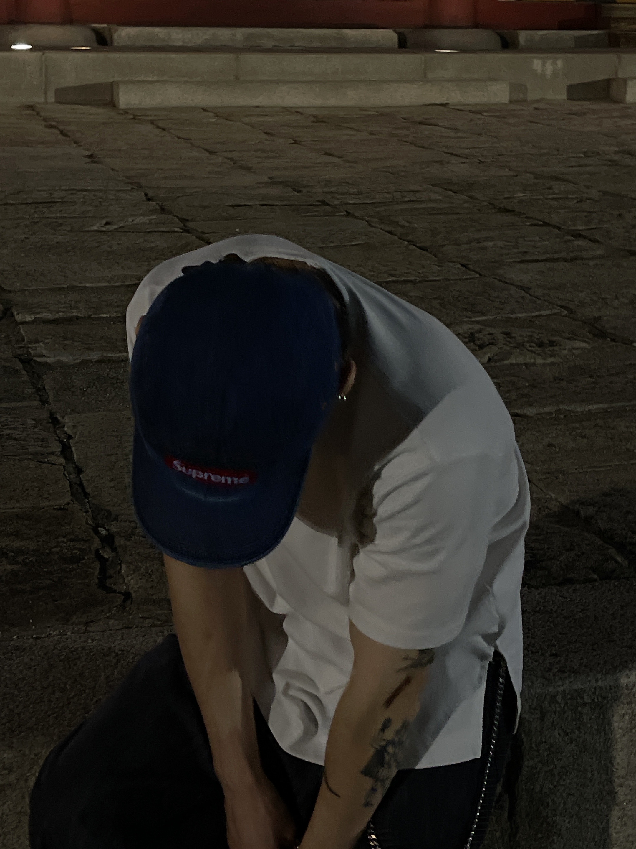 Supreme Washed Chino Twill Camp Cap Denim - 22FW 착용 스타일 - 4