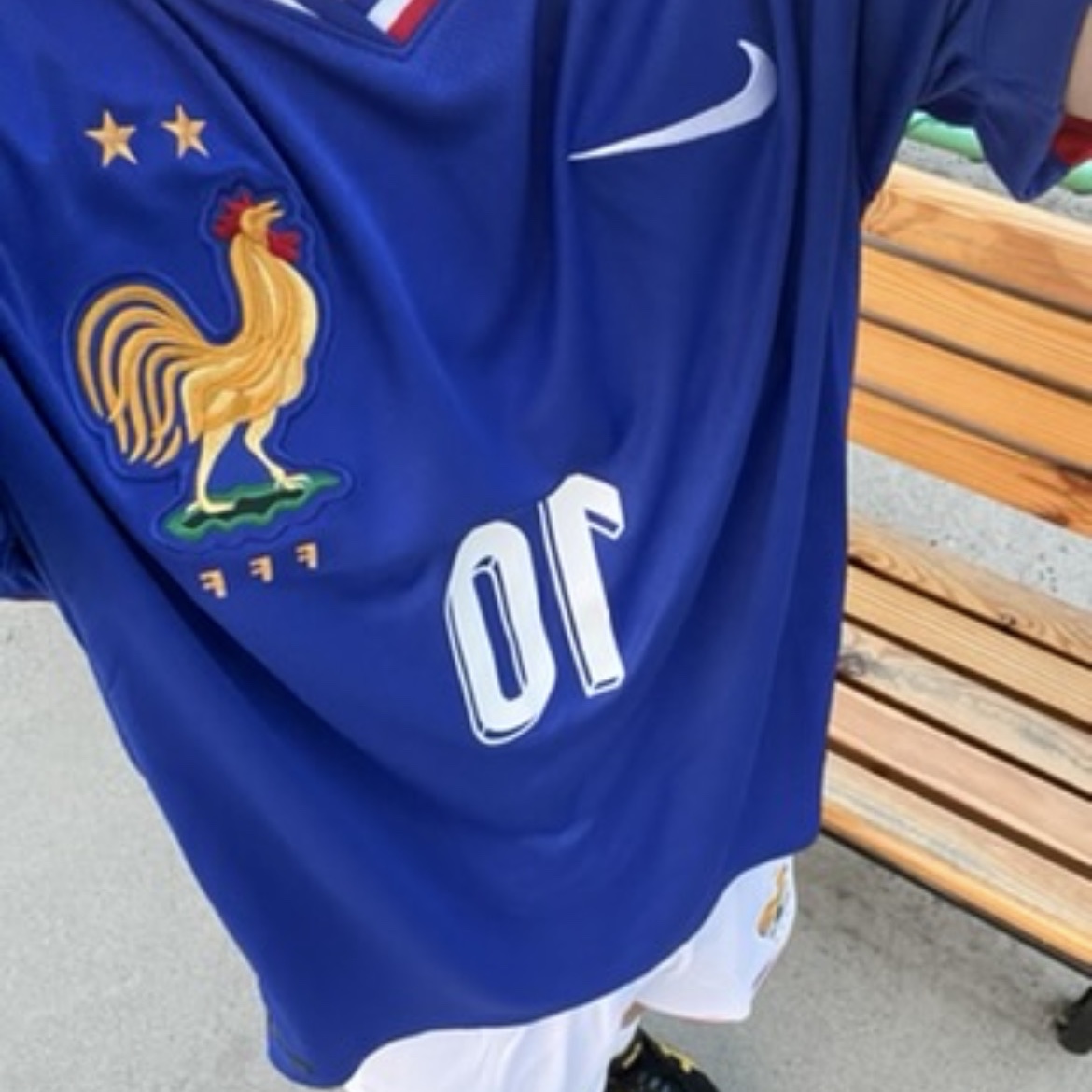 Nike France 2024/25 Dri-Fit Stadium Home Replica Jersey Bright Blue (Non Marking Ver.) 착용 스타일