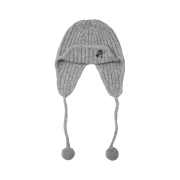 AEAE Button Knit Trooper Beanie Grey
