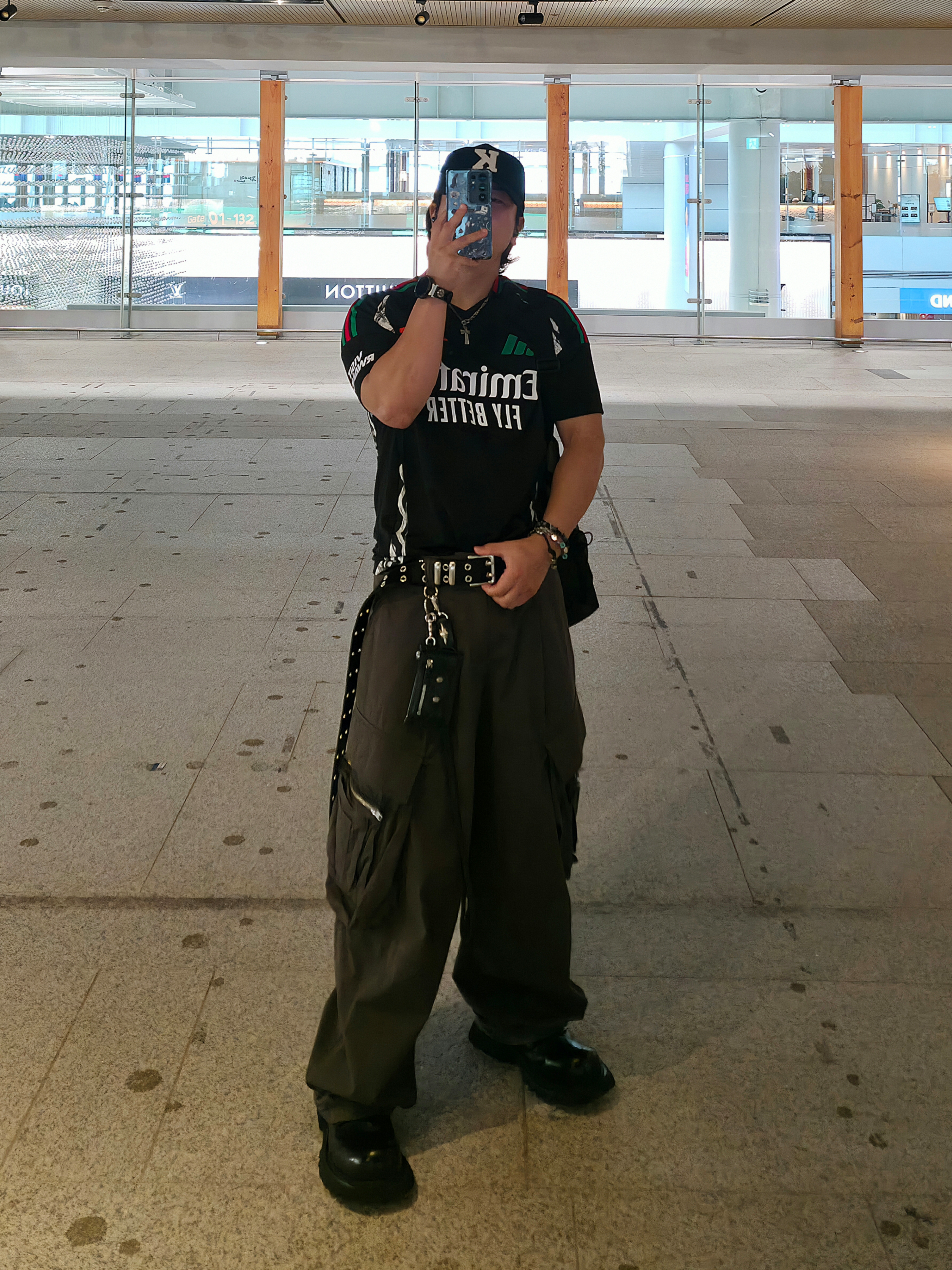 Adidas Arsenal 2024/25 Away Jersey Black - KR Sizing (Non Marking Ver.), Kamien x KOIN SEOUL K Logo Ball Cap Black 착용 스타일 - 2