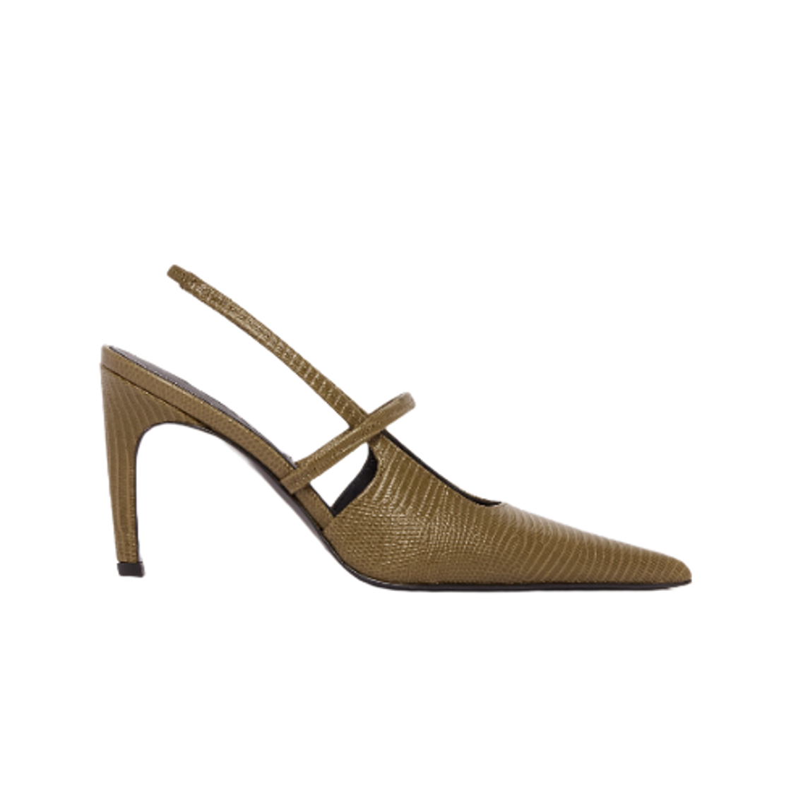 253-WAS0248-LE0102-244 (W) Toteme Leather Slingbacks Green