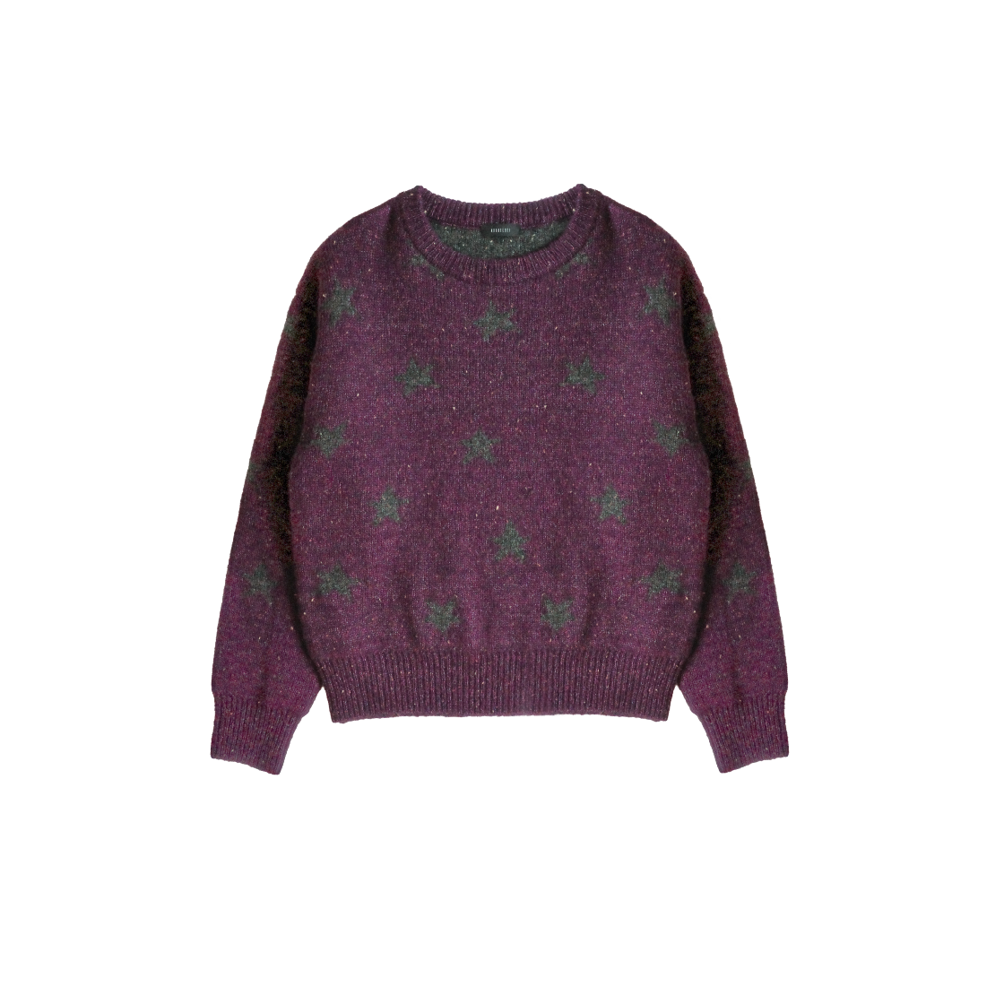 KS5CRKN002PC Kookeesee Two way Star Jacquard Knit Deep purple/Charcoal