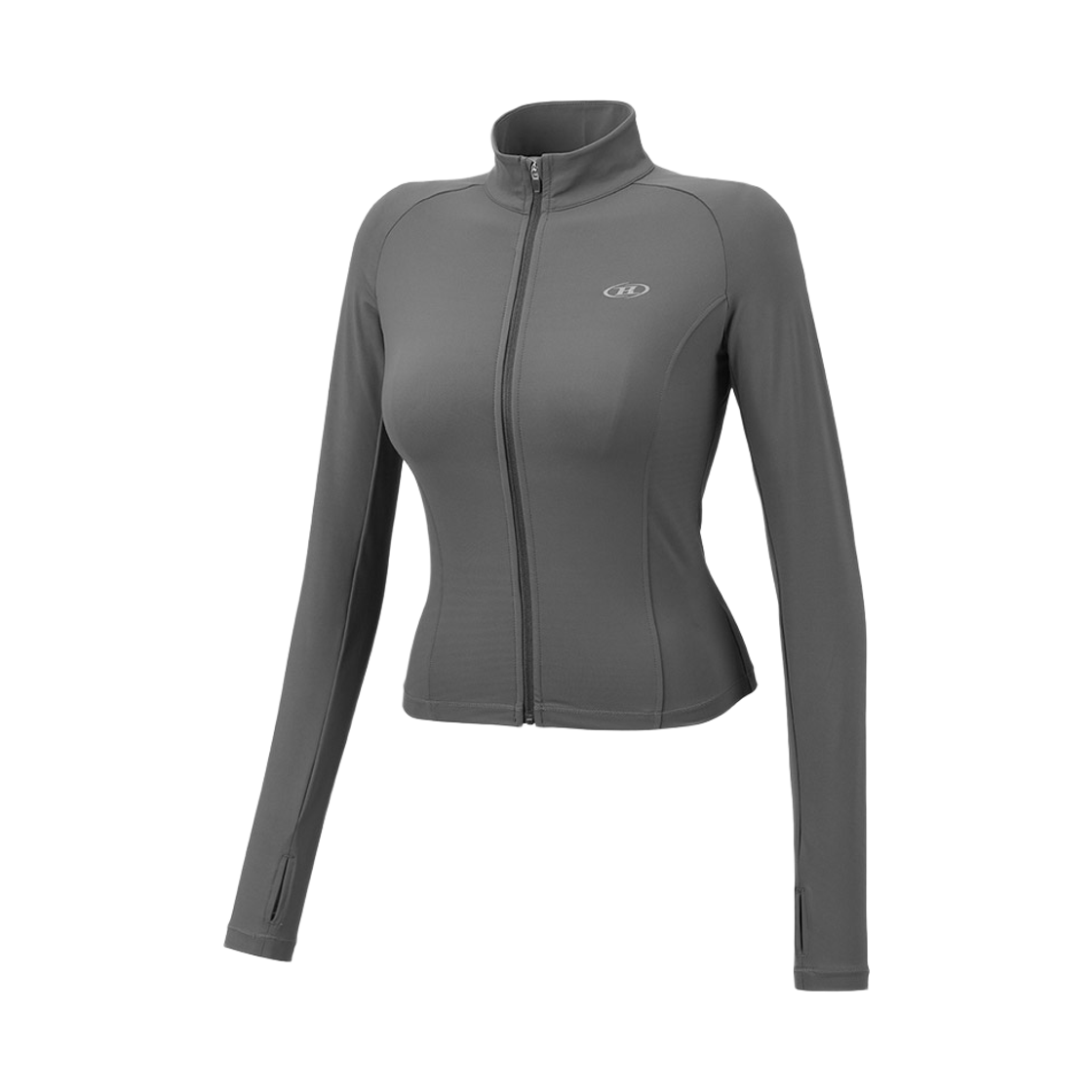 본투윈 우먼 컴프레션 풀집업 자켓 차콜