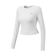 BORN TO WIN W Fitness Ribbed Long Sleeve White