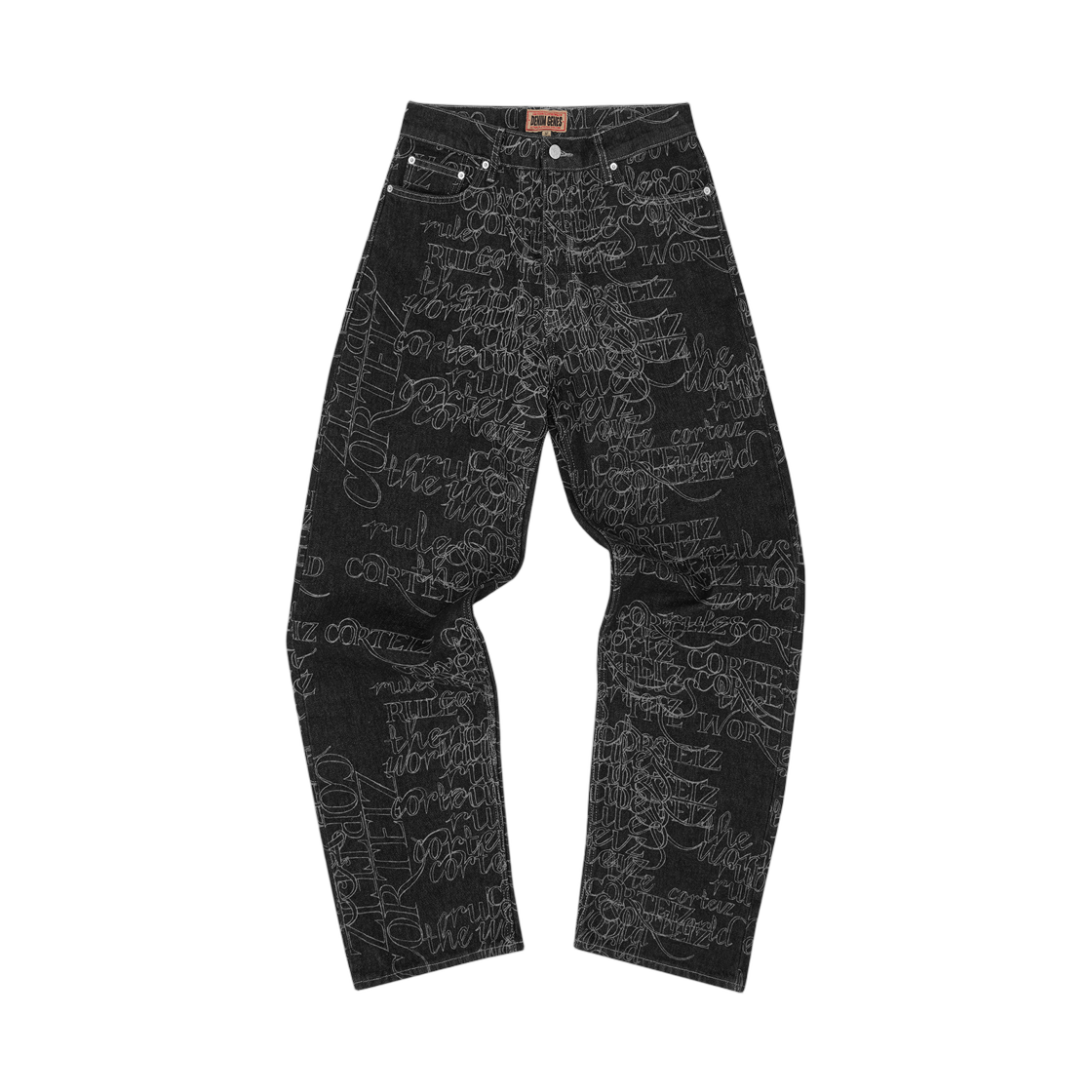 - Corteiz Handwritten Denim Baggy Jeans Black