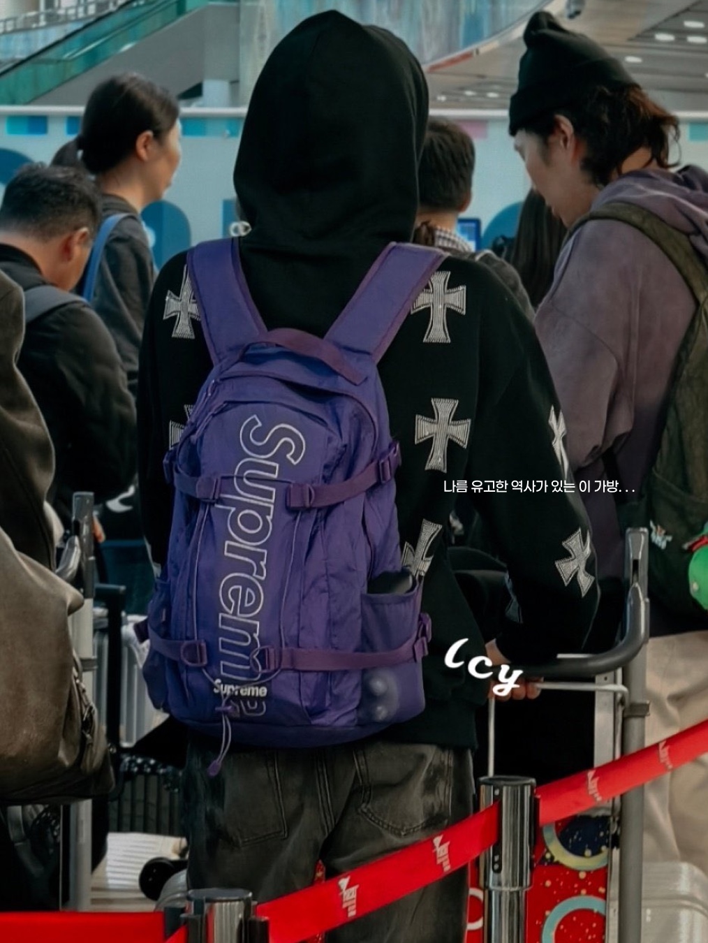 Supreme Backpack Purple - 18FW 착용 스타일 - 3