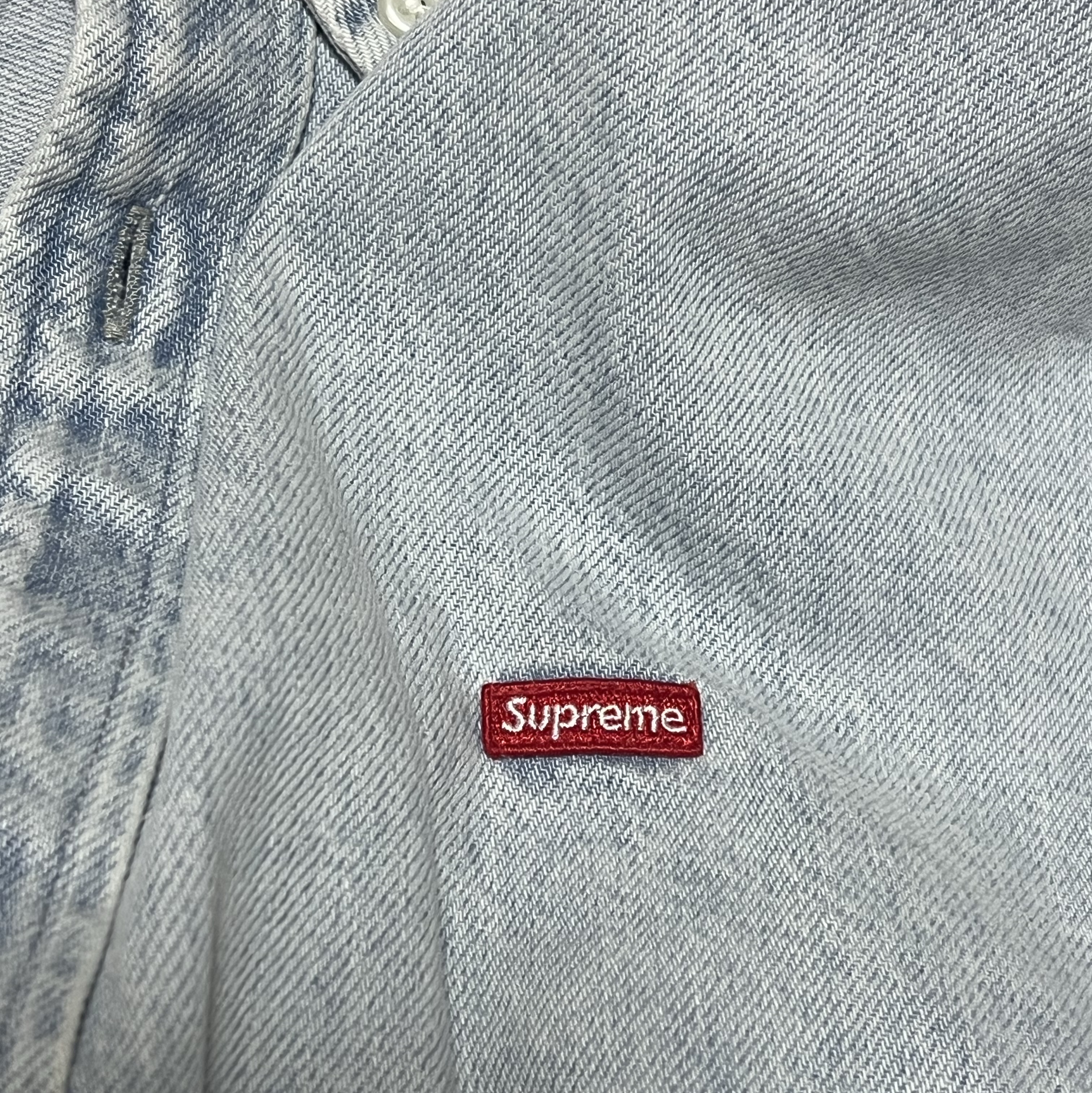 Supreme Small Box Shirt Washed Blue - 24SS 착용 스타일