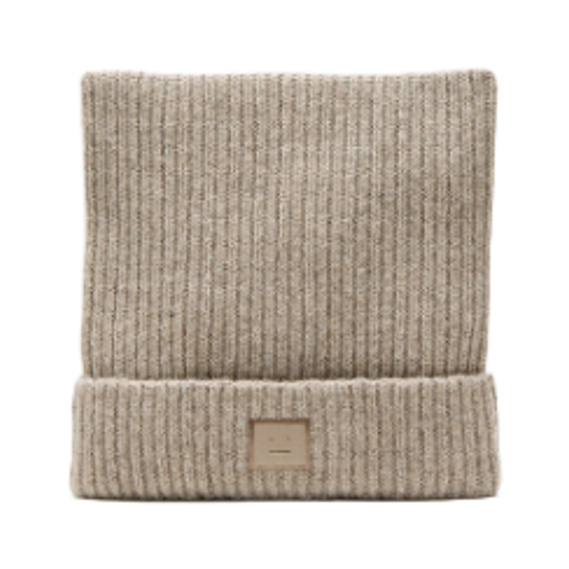 C40426-DRN Acne Studios Face Logo Square Beanie Greige Melange