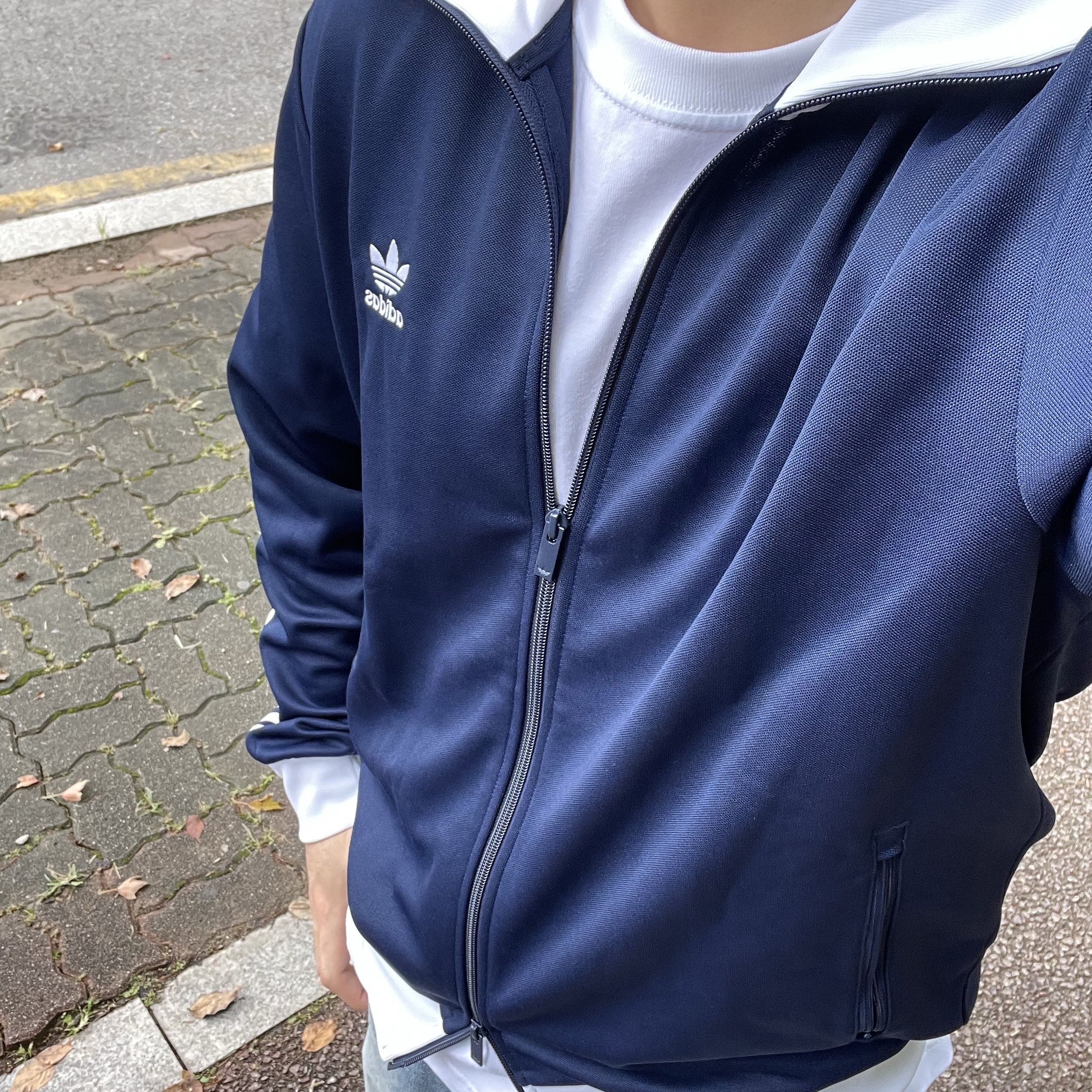 Adidas Adicolor Classic Beckenbauer Track Top Night Indigo - KR Sizing 착용 스타일