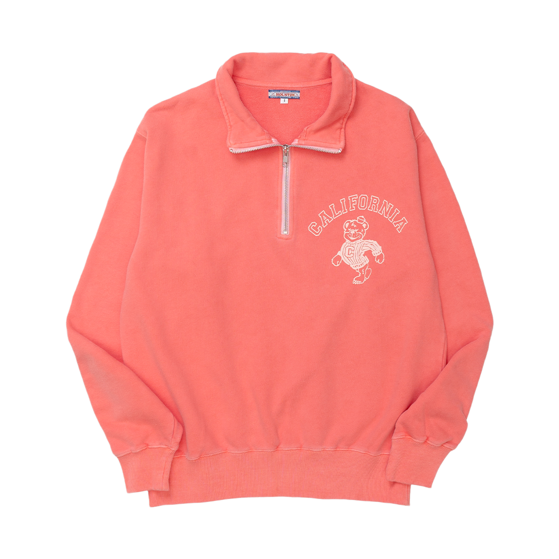 2032WRD Houston Japan Pigment Print Half Zip Sweat CALIFORNIA Red 2032W