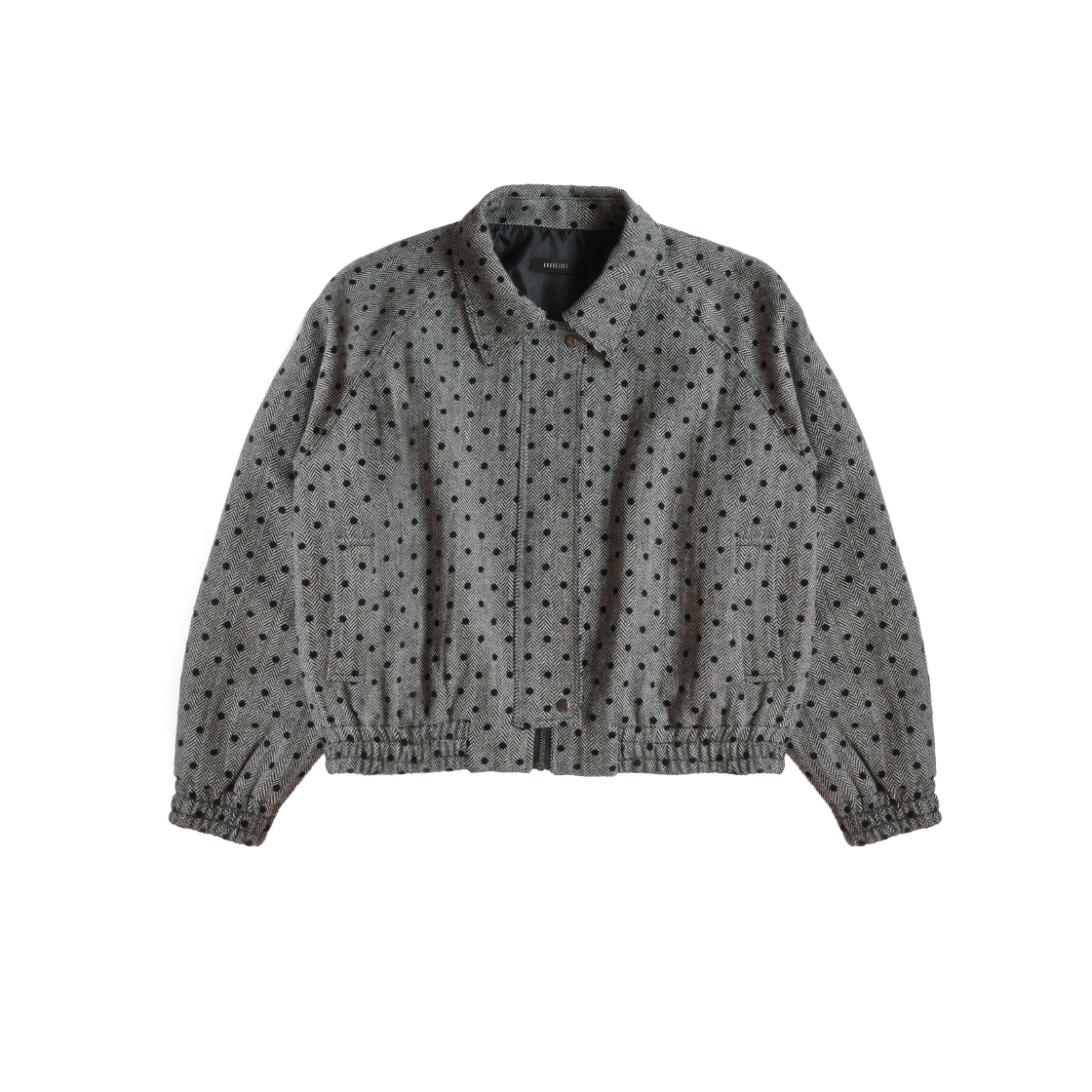 KS5CRJP001BK Kookeesee Wool Dot Herringbone Jumper Black