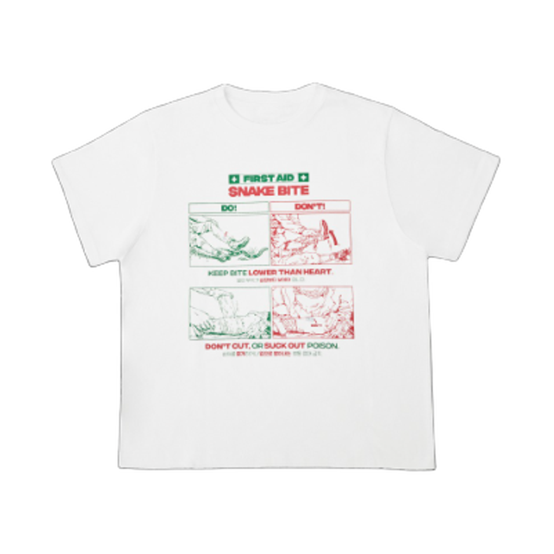 콤포트 x 어쩔수가없다 스네이크 바이트 퍼스트 에이트 티셔츠 화이트(Comfort x No Other Choice Snake Bite First Aid T-Shirt White)
