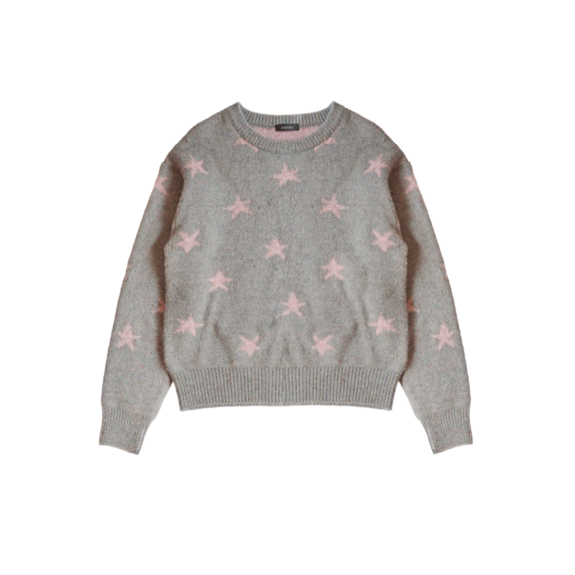 KS5CRKN002GP Kookeesee Two way Star Jacquard Knit Grey/Pink