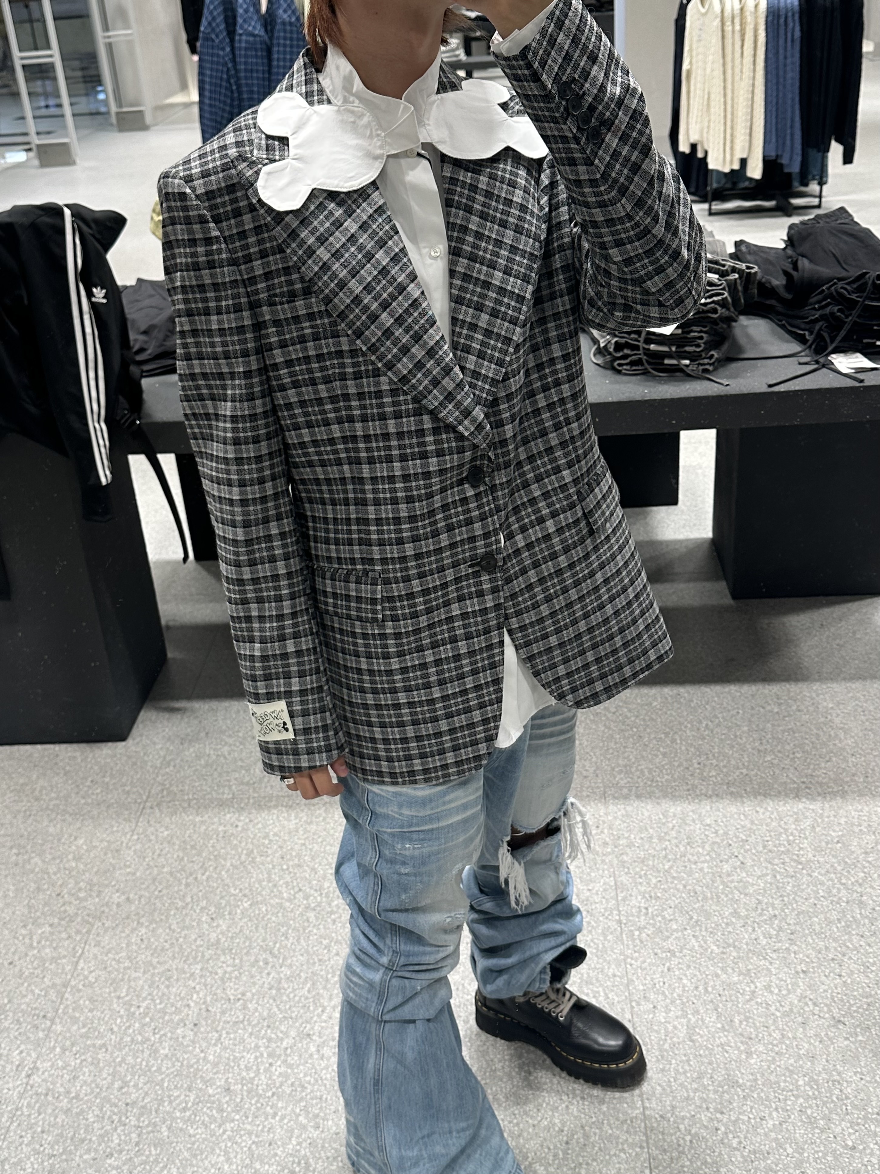 Dr. Martens x Rick Owens 1918 DMXL Calf Length Boot Black 착용 스타일 - 2