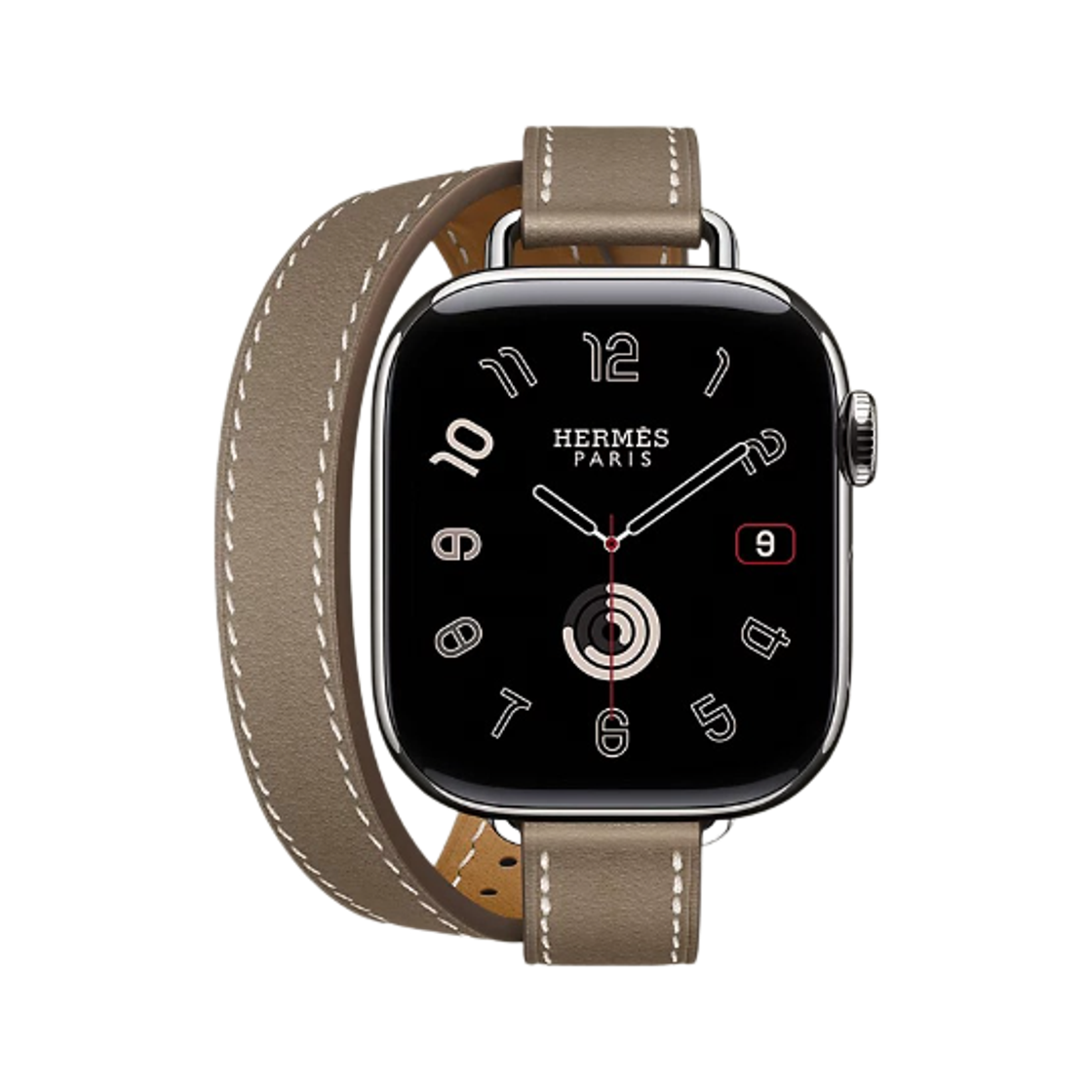 애플 워치 에르메스 11 42mm 티타늄 케이스 아틀라주 더블 투어 에뚜쁘 (국내 정식 발매 제품)(Apple Watch Hermes Series 11 42mm Titanium Case with Attelage Double Tour Etoupe (Korean Ver.))