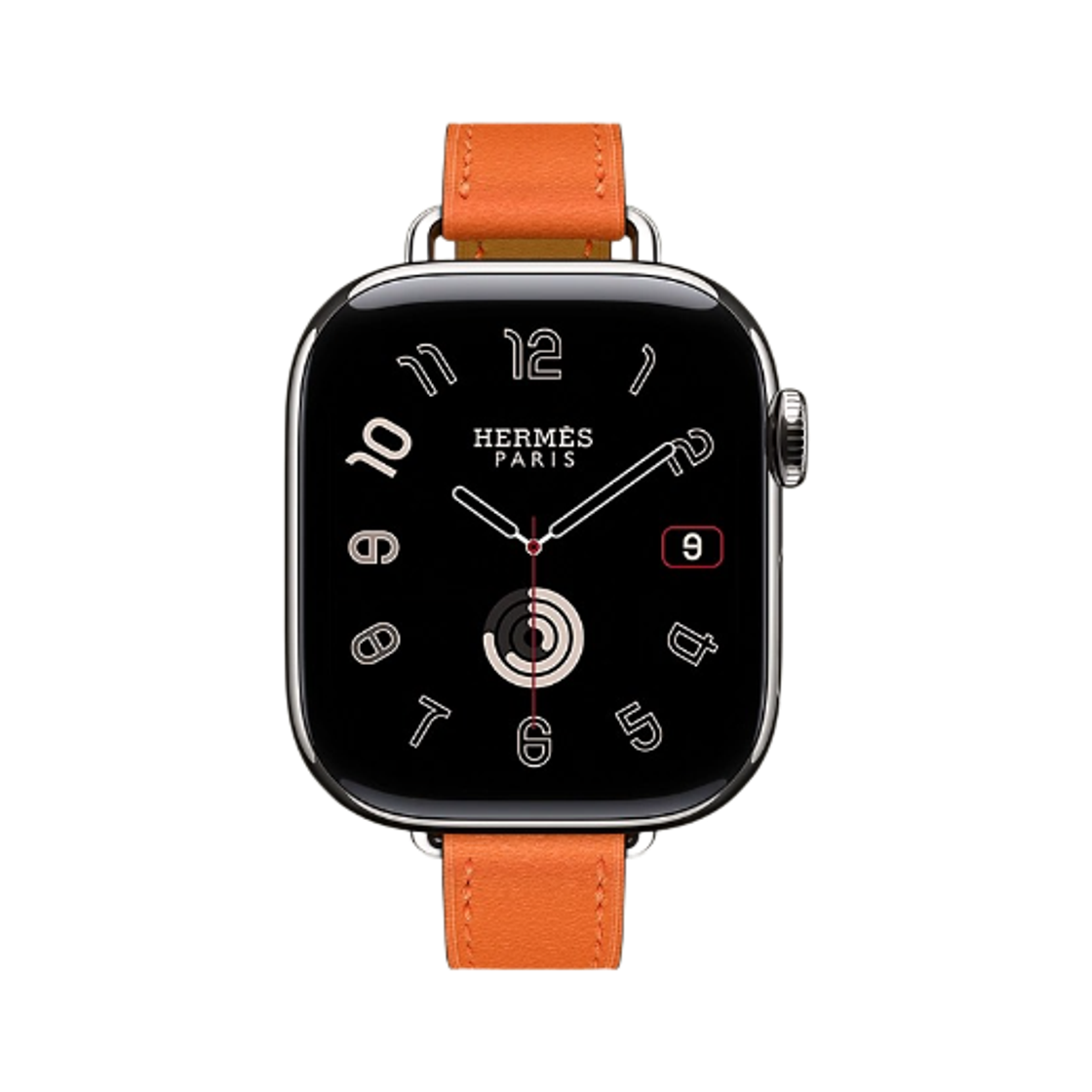 애플 워치 에르메스 11 42mm 티타늄 케이스 아틀라주 싱글 투어 오랑쥬 (국내 정식 발매 제품)(Apple Watch Hermes Series 11 42mm Titanium Case with Attelage Single Tour Orange (Korean Ver.))