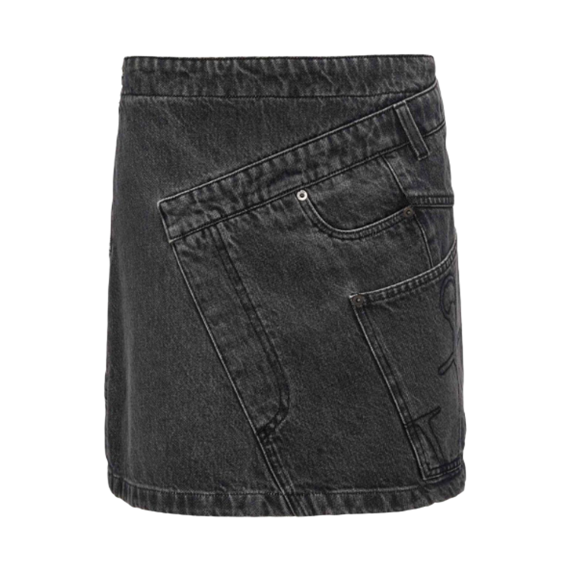 (W) JW 앤더슨 데님 트위스트 스커트 그레이((W) JW Anderson Denim Twisted Skirt Grey)