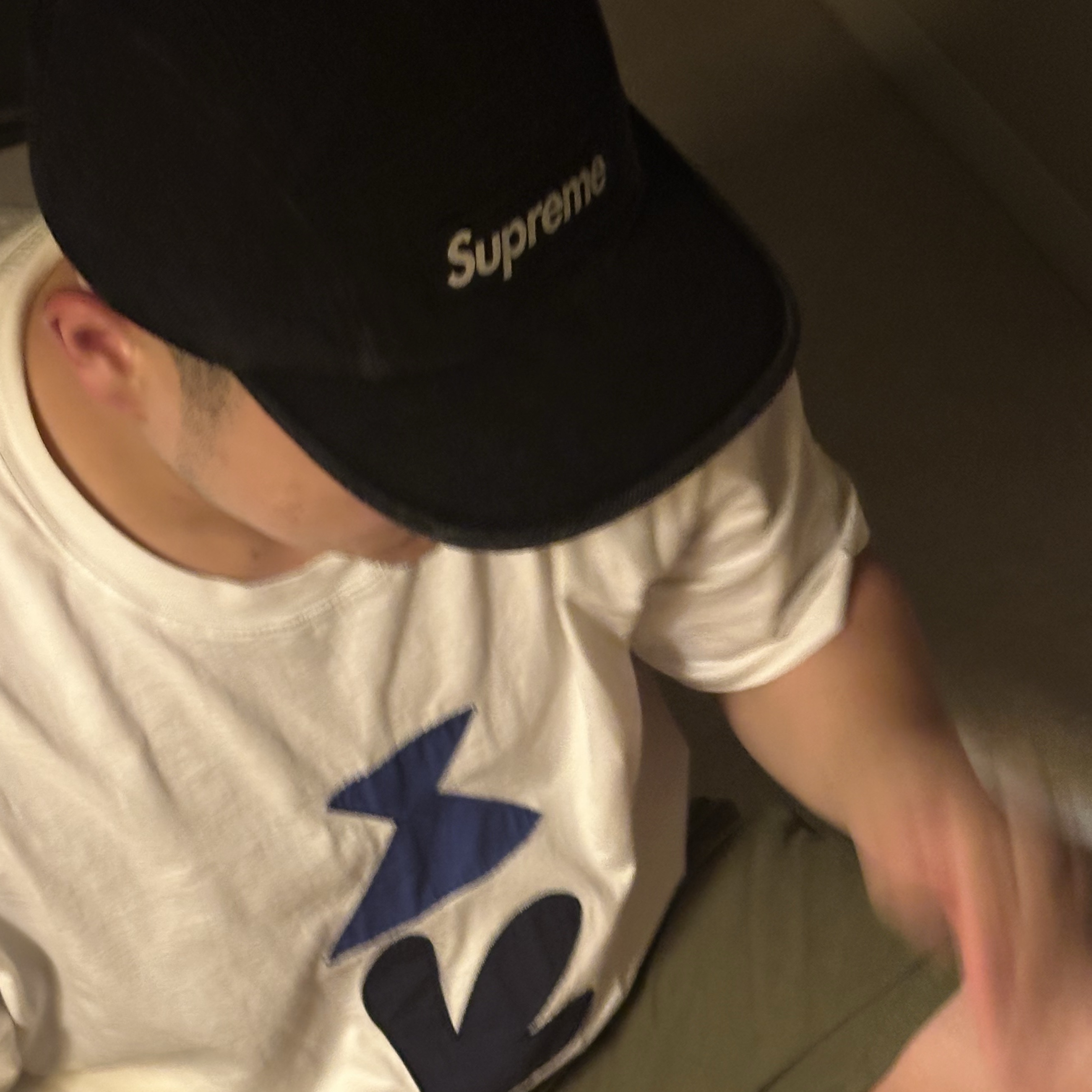 Supreme Denim Camp Cap Black - 25SS 착용 스타일 - 2