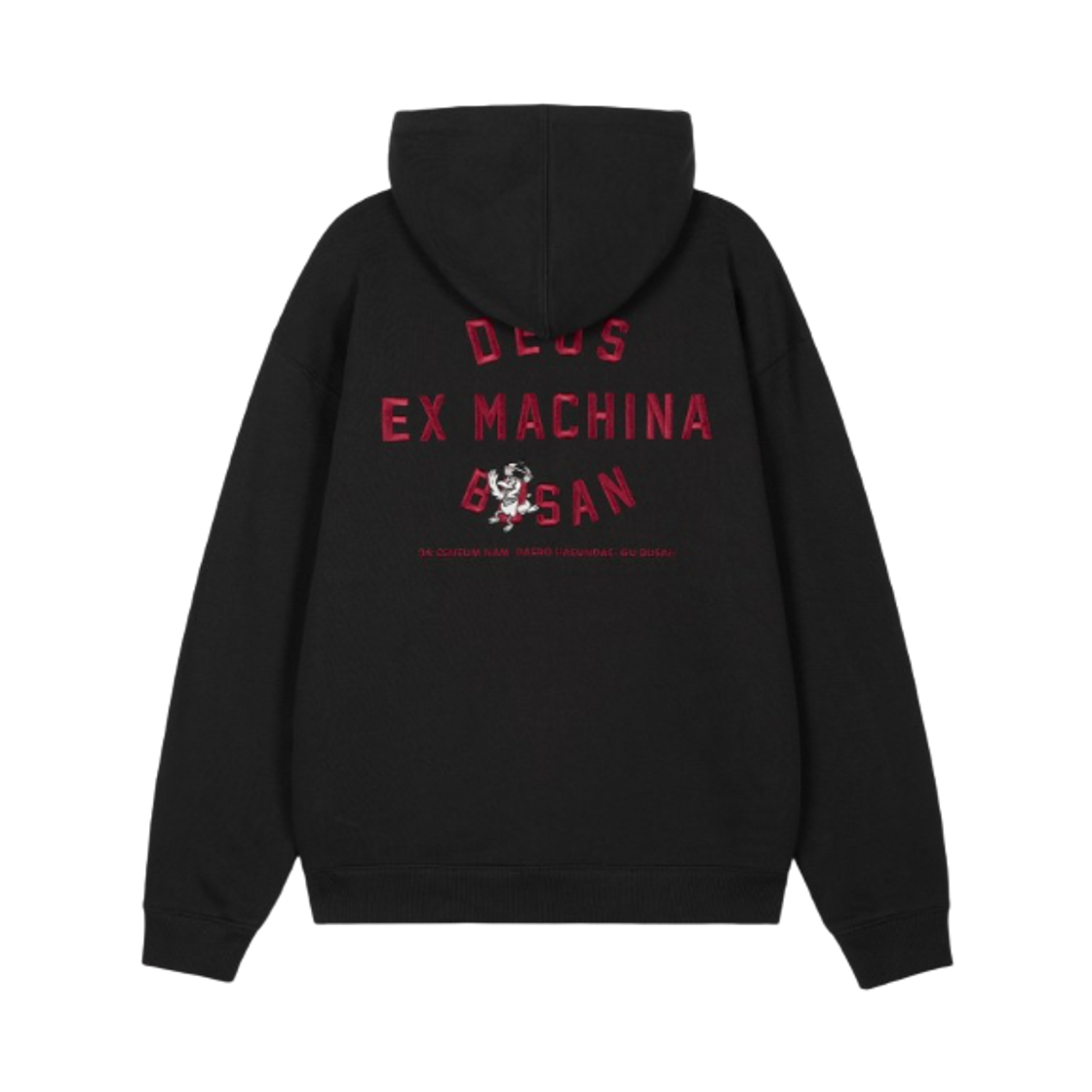 데우스 엑스 마키나 부산 익스클루시브 리미티드 에디션 컬리지 어드레스 후드 집업 블랙(Deus Ex Machina Busan Exclusive Limited Edition College Address Hoodie Zip Up Black)