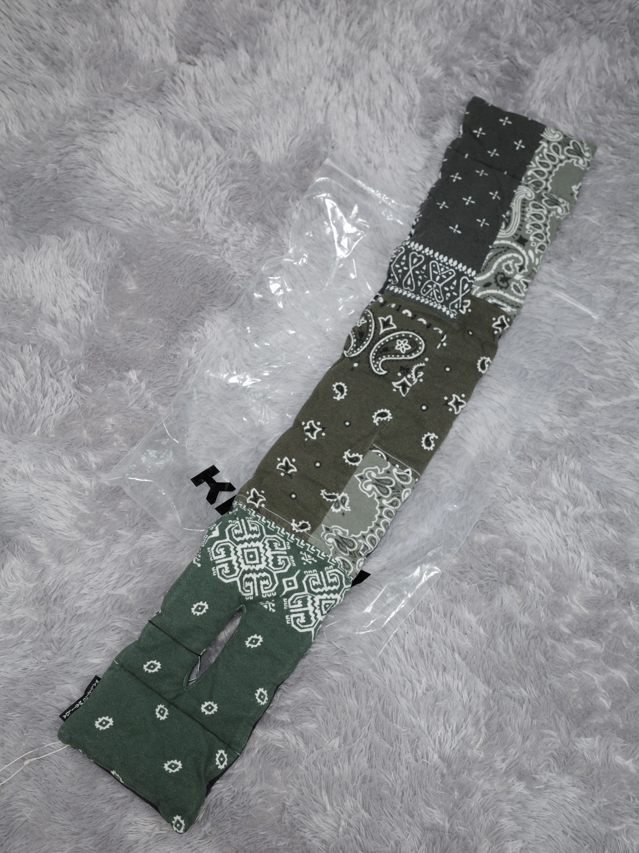 Kapital Flannel Bandana Pattern Reversible Kesa Muffler Black Khaki 착용 스타일 - 1