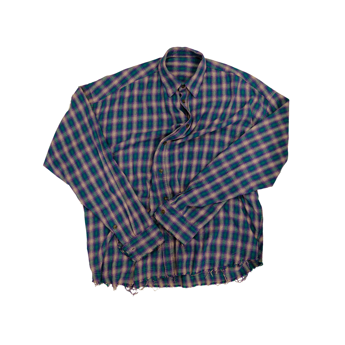 nnd.k.055 Nonnod Flexible String Check Shirt Purple Grunge