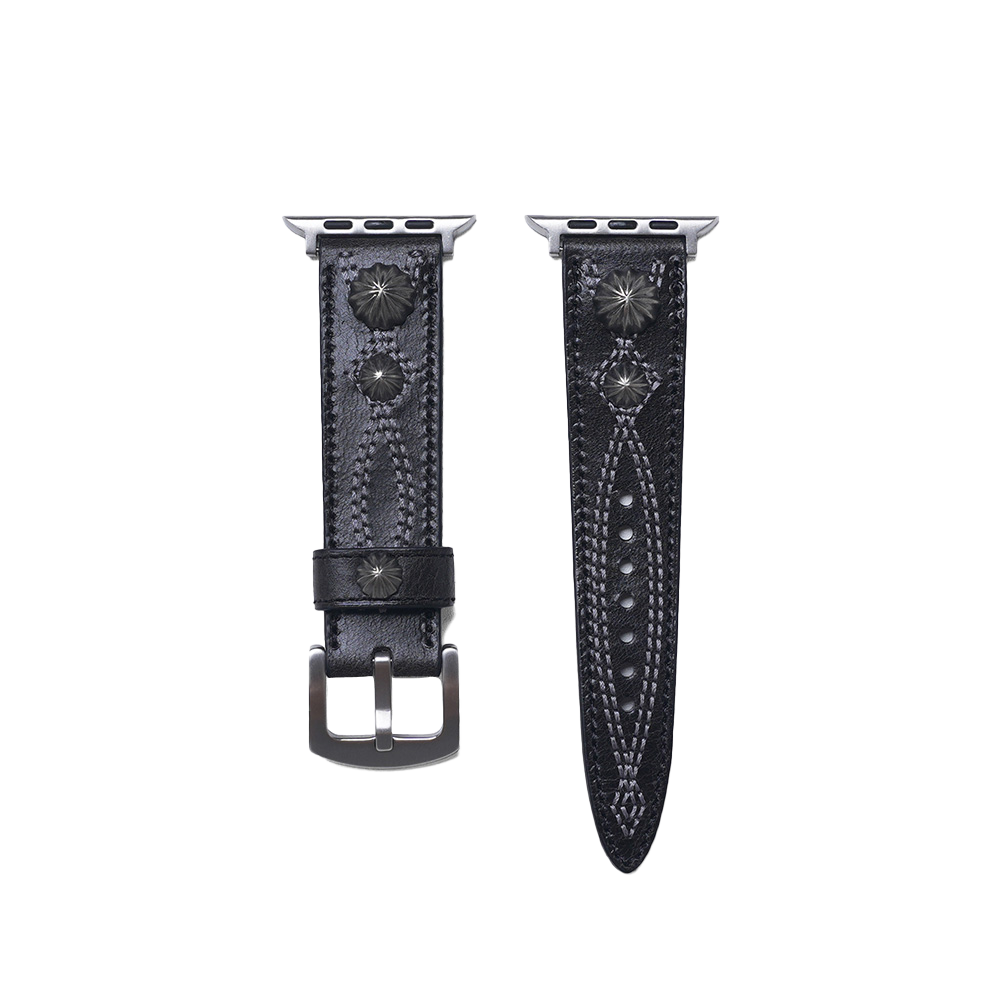 오가프 콘초 레더 애플워치 스트랩 40/44m 블랙(OGARP Concho Leather Smartwatch Strap Black)