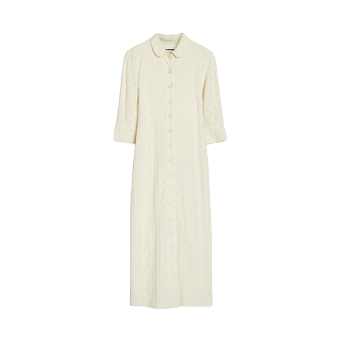 (W) 질 샌더 비스코스 고프레 셔츠 드레스 초크((W) Jil Sander Viscose Gaufre Shirt Dress Chalk) - 1
