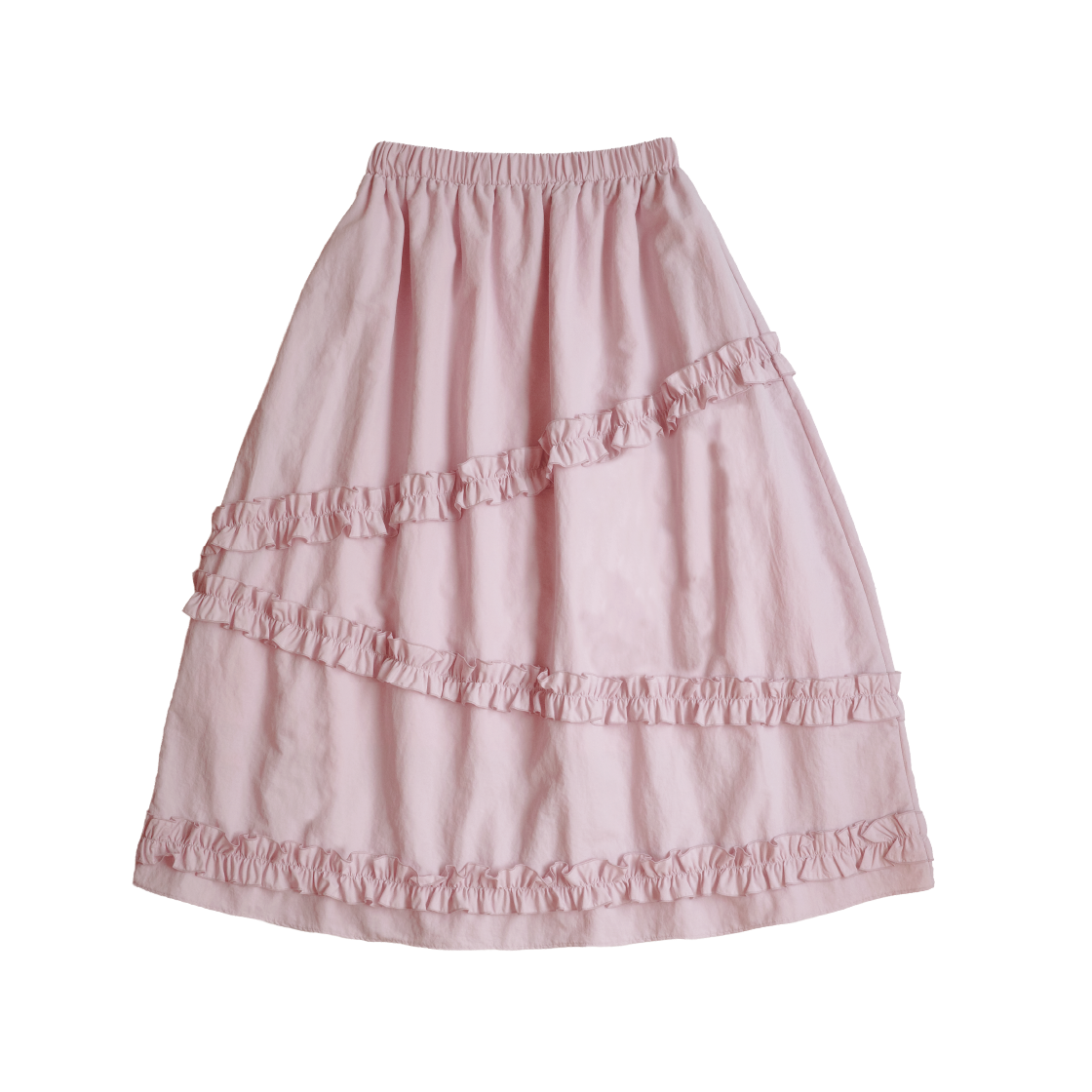 쿠키시 나일론 프릴 캉캉 롱 스커트 핑크(Kookeesee Nylon Cancan Skirt Pink)