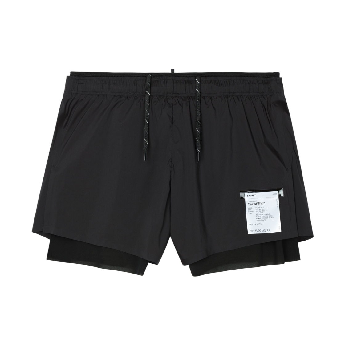 (W) 새티스파이 테크실크 3인치 쇼츠 블랙((W) Satisfy TechSilk 3 Inch Shorts Black)