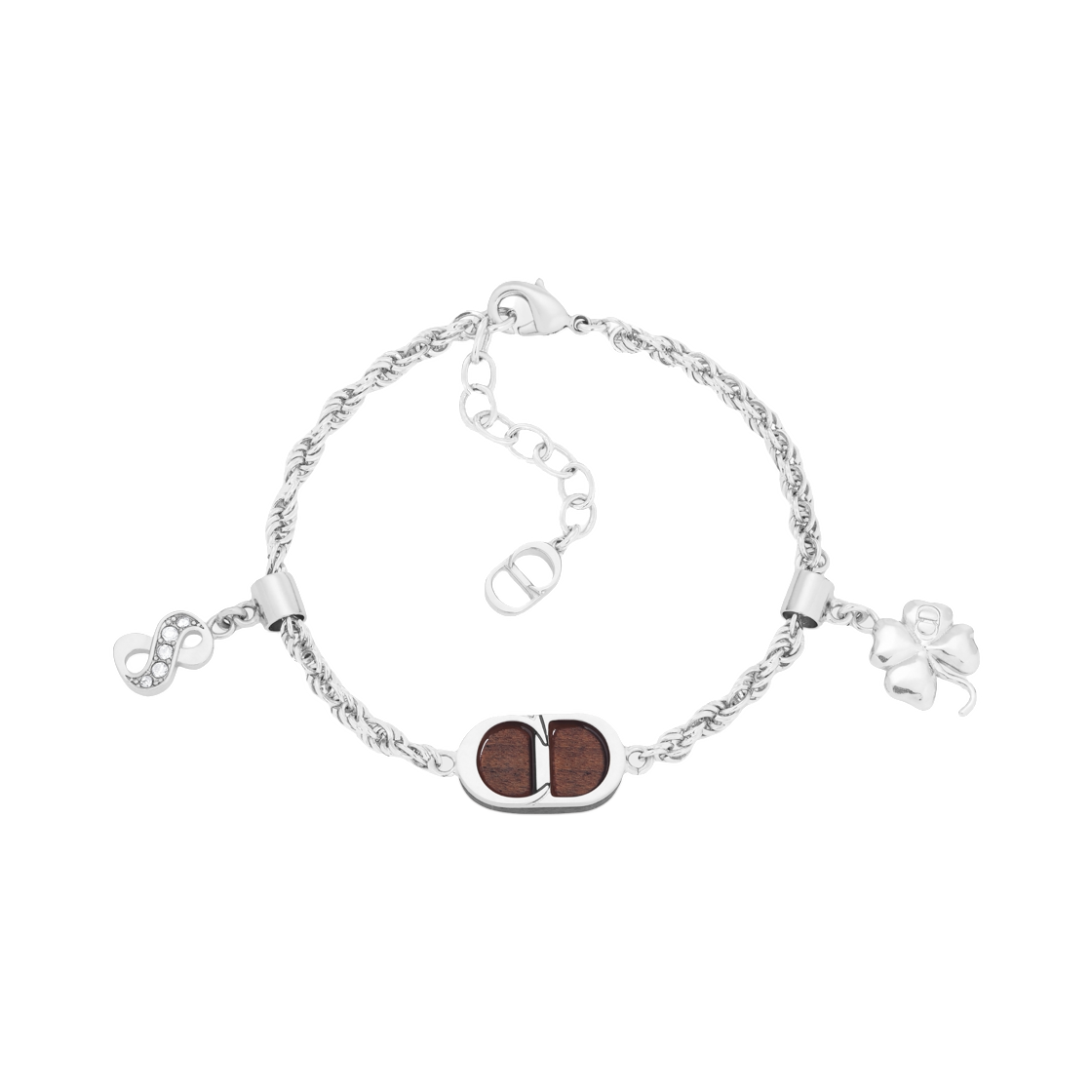 디올 노크 온 우드 브레이슬릿 실버 피니쉬 브래스 앤 산토스 우드 크리스탈 실버(Dior Knock On Wood Bracelet Silver Finish Brass And Santos Wood Crystal Silver) - 1