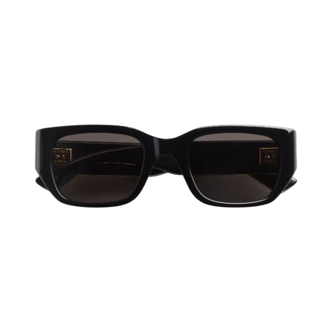 (W) 보테가 베네타 인트레치아토 스퀘어 선글라스 블랙 그레이((W) Bottega Veneta Intrecciato Square Sunglasses Black Grey) - 1