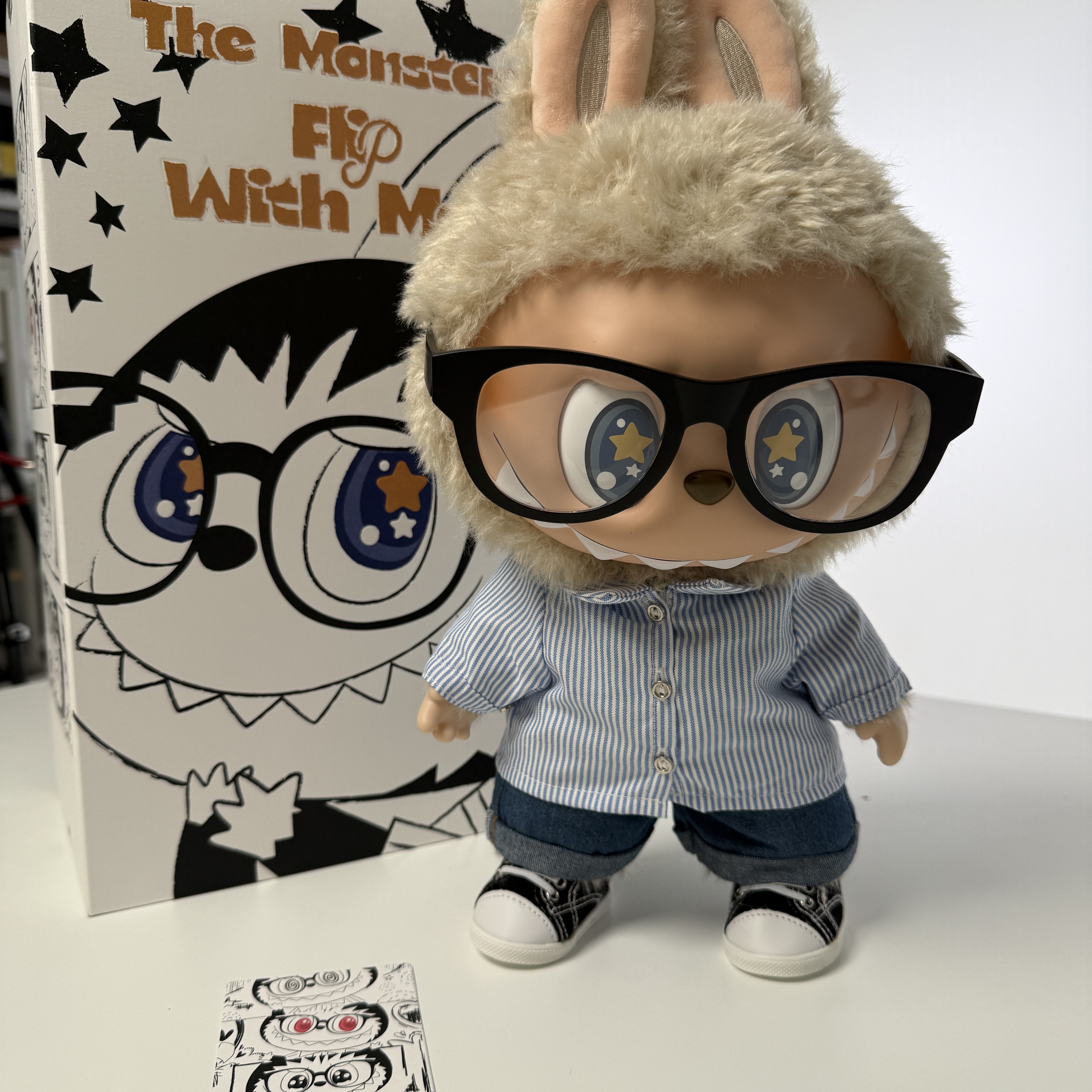 Pop Mart Labubu Flip with Me Doll, Pop Mart The Monsters I Found You Vinyl Face Doll 착용 스타일 - 3