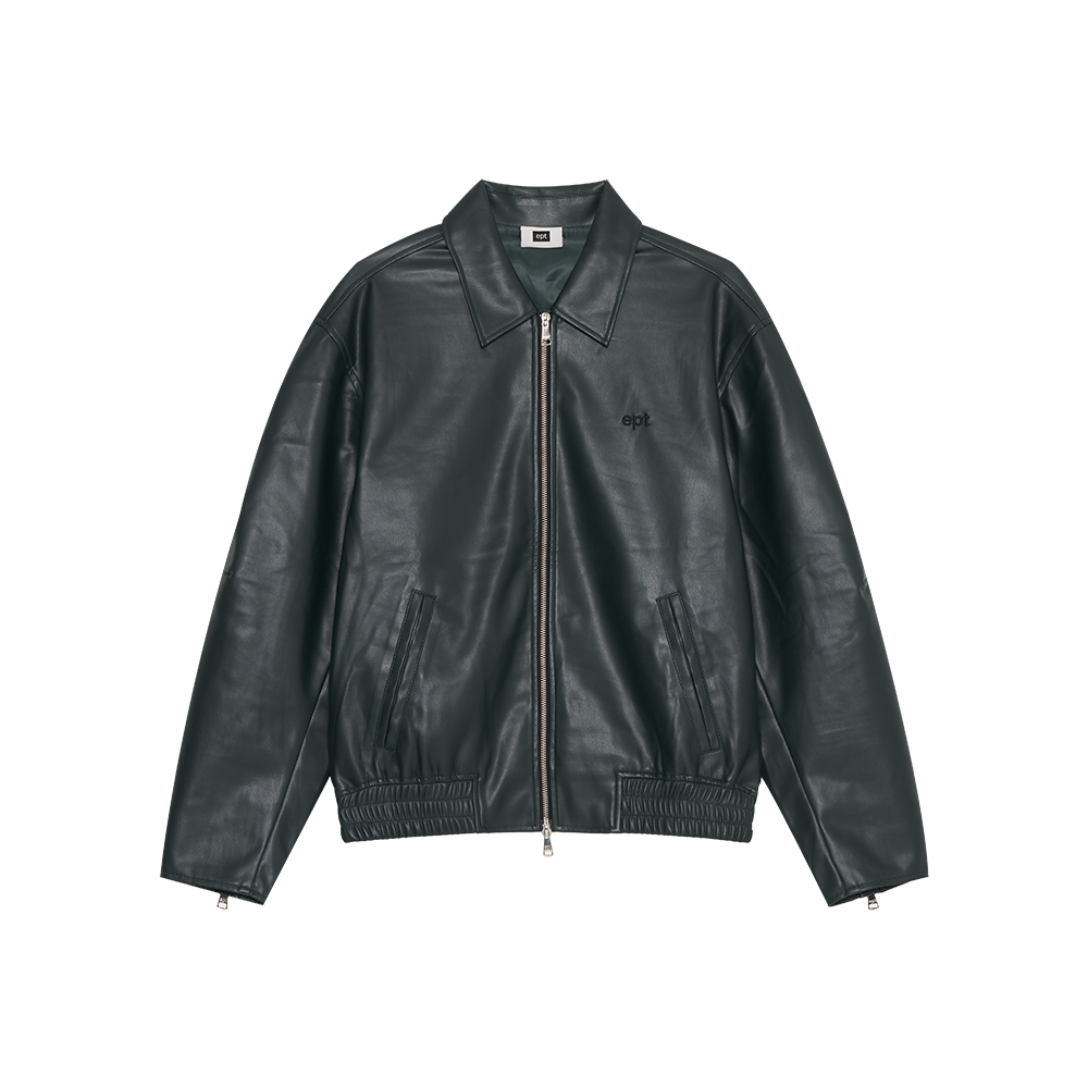 EP5FN3JK03110 EPT Faux Leather Jacket Deep Green
