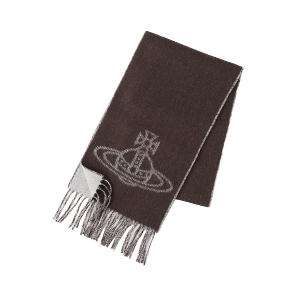 (W) 비비안 웨스트우드 더블 로고 머플러 브라운((W) Vivienne Westwood Double Logo Muffler Brown)