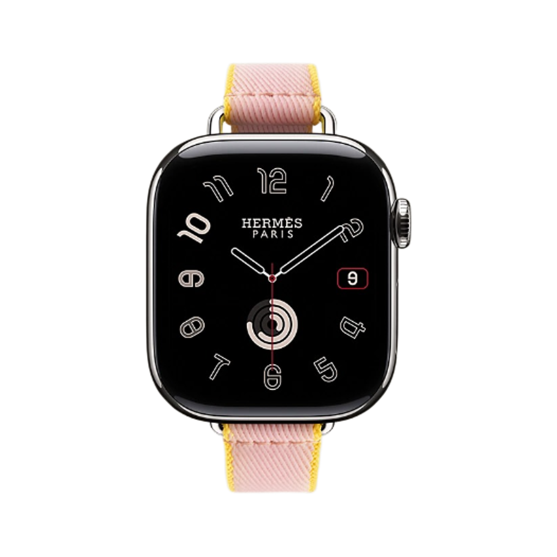 애플 워치 에르메스 11 42mm 티타늄 케이스 트윌 점프 아틀라주 싱글 투어 로즈 사쿠라 죤 드 나쁠르 (국내 정식 발매 제품)(Apple Watch Hermes Series 11 42mm Titanium Case with Twill Jump Attelage Single Tour Rose Sakura Jaune De Naple (Korean Ver.)) - 1