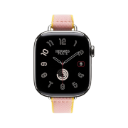 Apple Watch Hermes Series 11 42mm Titanium Case with Twill Jump Attelage Single Tour Rose Sakura Jaune De Naple (Korean Ver.)