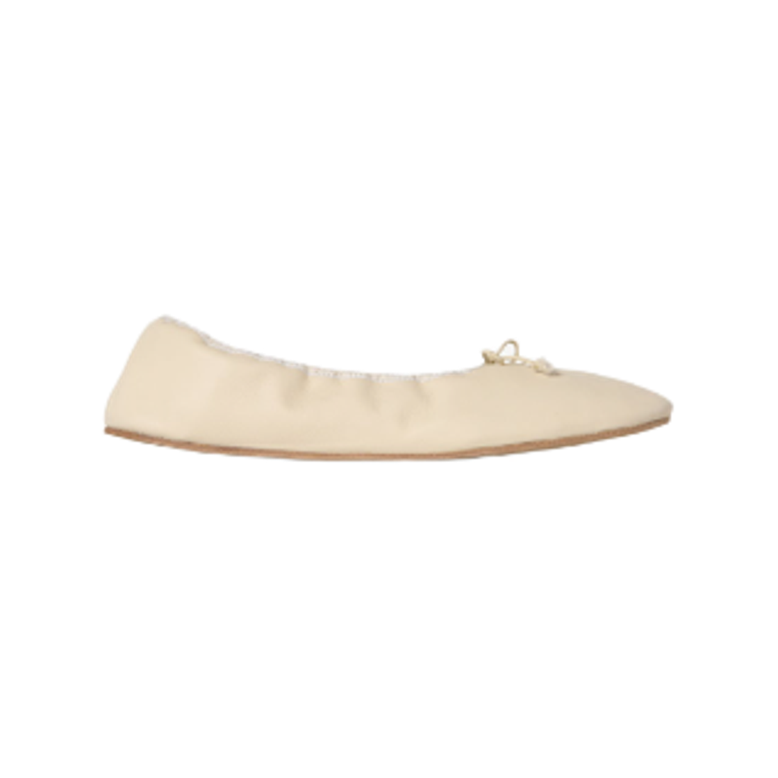 F1637N66SAT (W) The Row Leather Round Ballet Flats Sage Tint