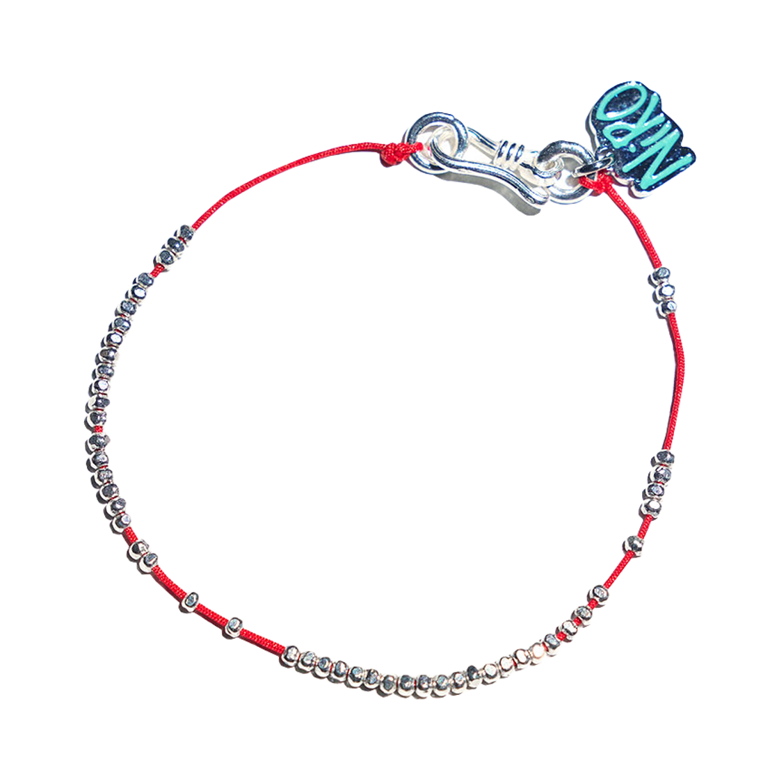 #131-50RED NiRO.SERENDiPiTY Caren Silver Thread Bracelet #131 (50%) Red
