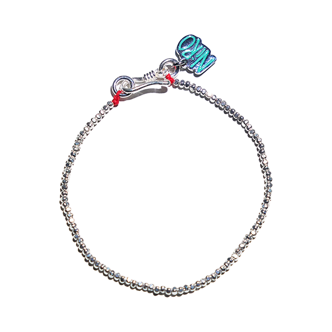 #131-100RED NiRO.SERENDiPiTY Caren Silver Thread Bracelet #131 (100%) Red