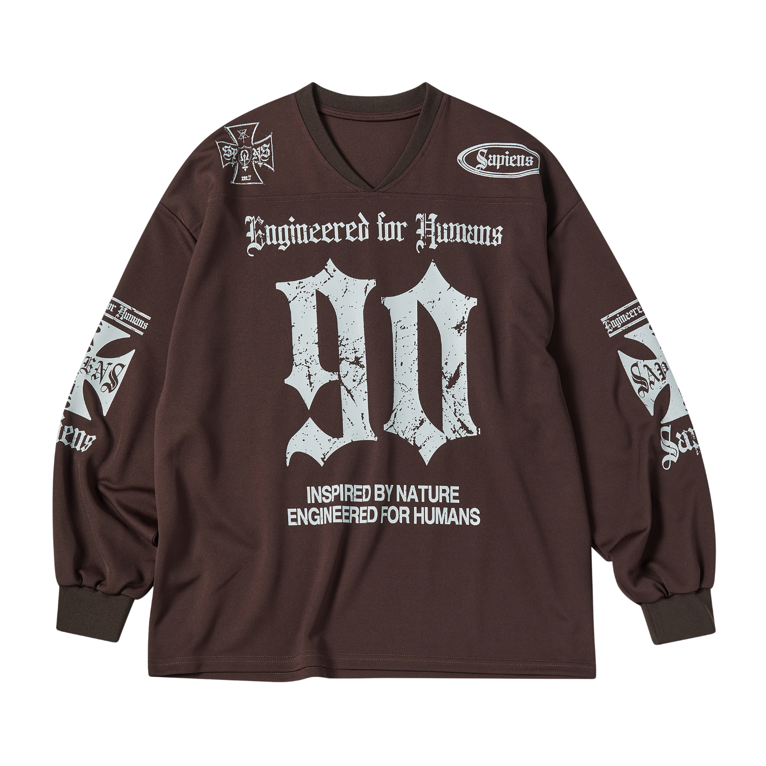 SA25LTS02 Sapiens 90 Rugby Long Sleeve Brown