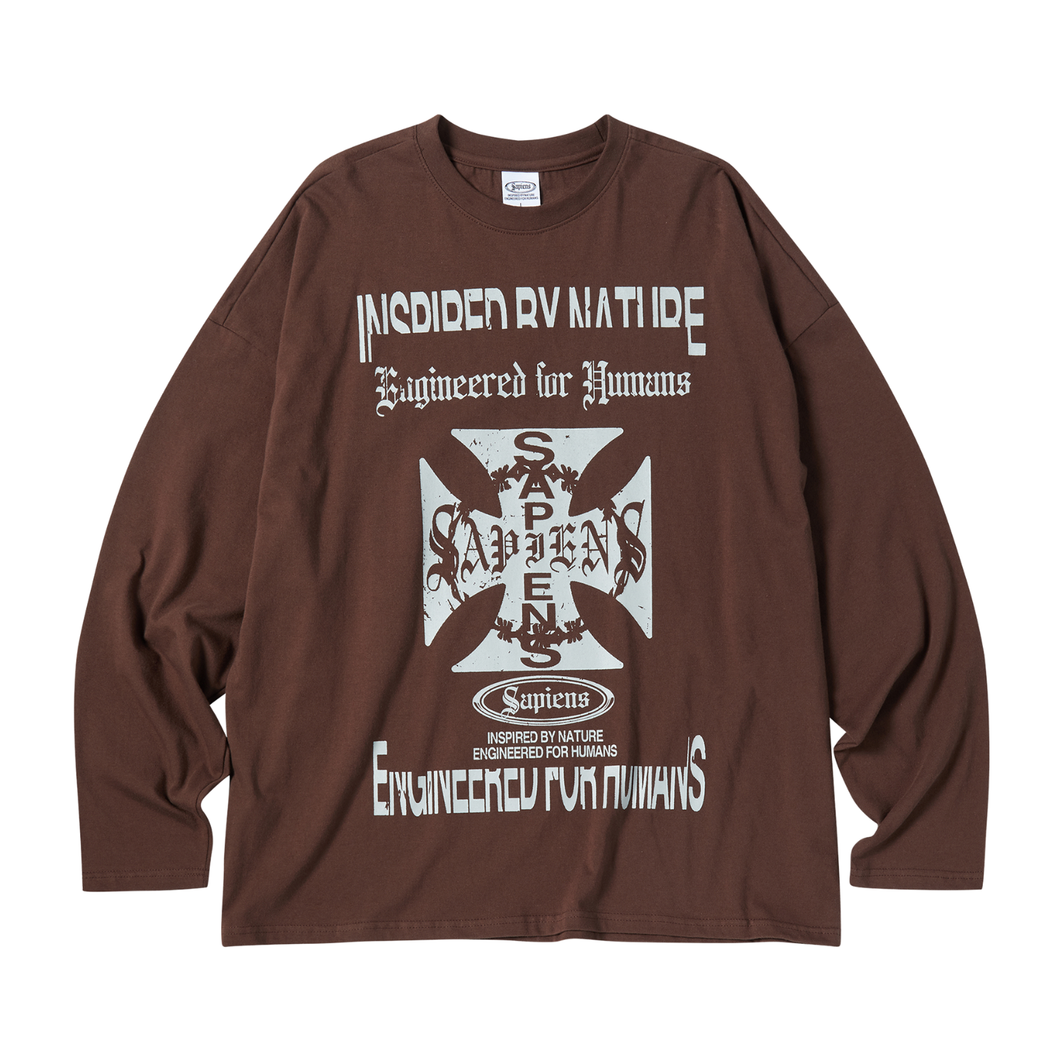 SA25LTS01 Sapiens Genetic Graphic Long Sleeve Brown