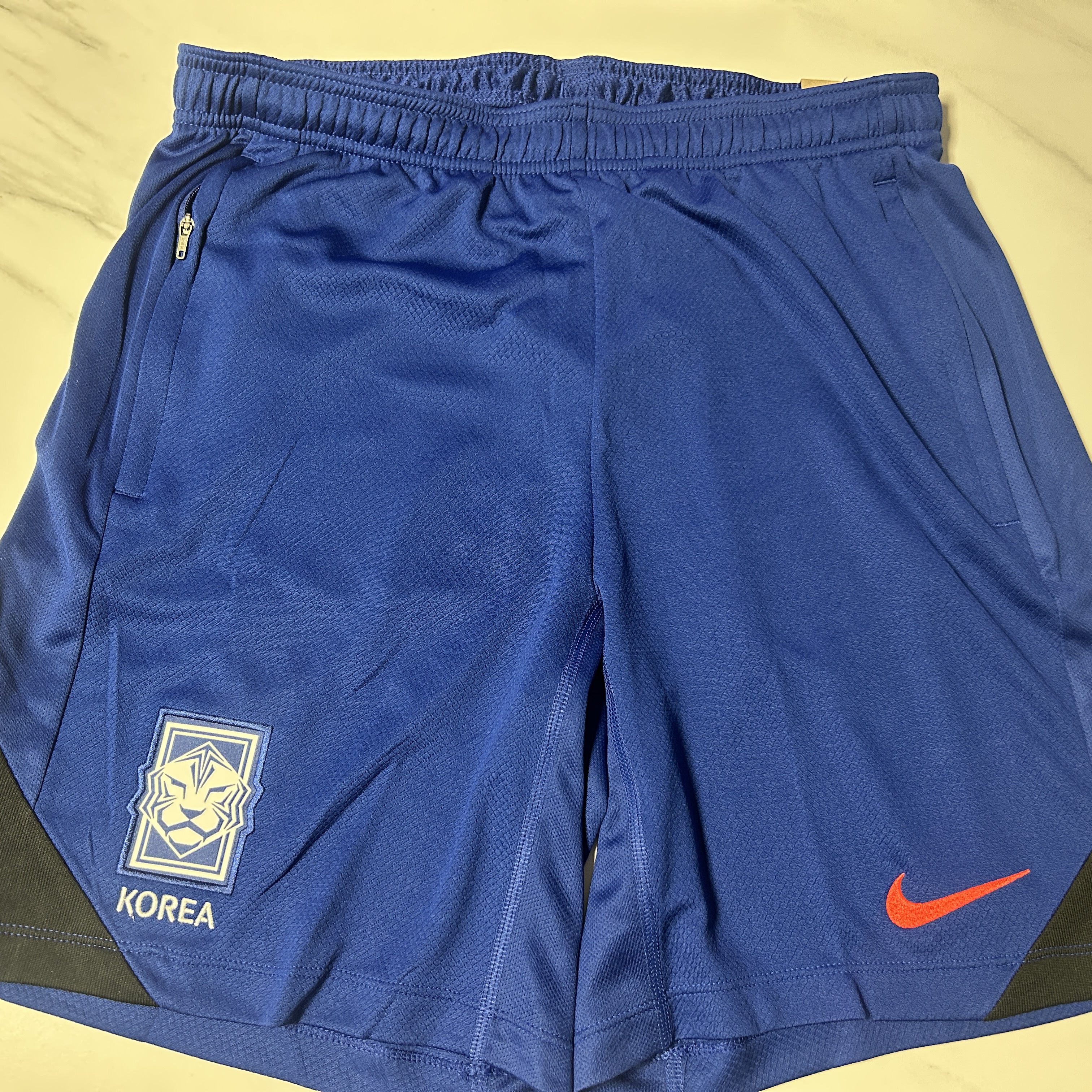Nike Korea Strike Dri-Fit Knit Soccer Shorts Global Blue 착용 스타일 - 1