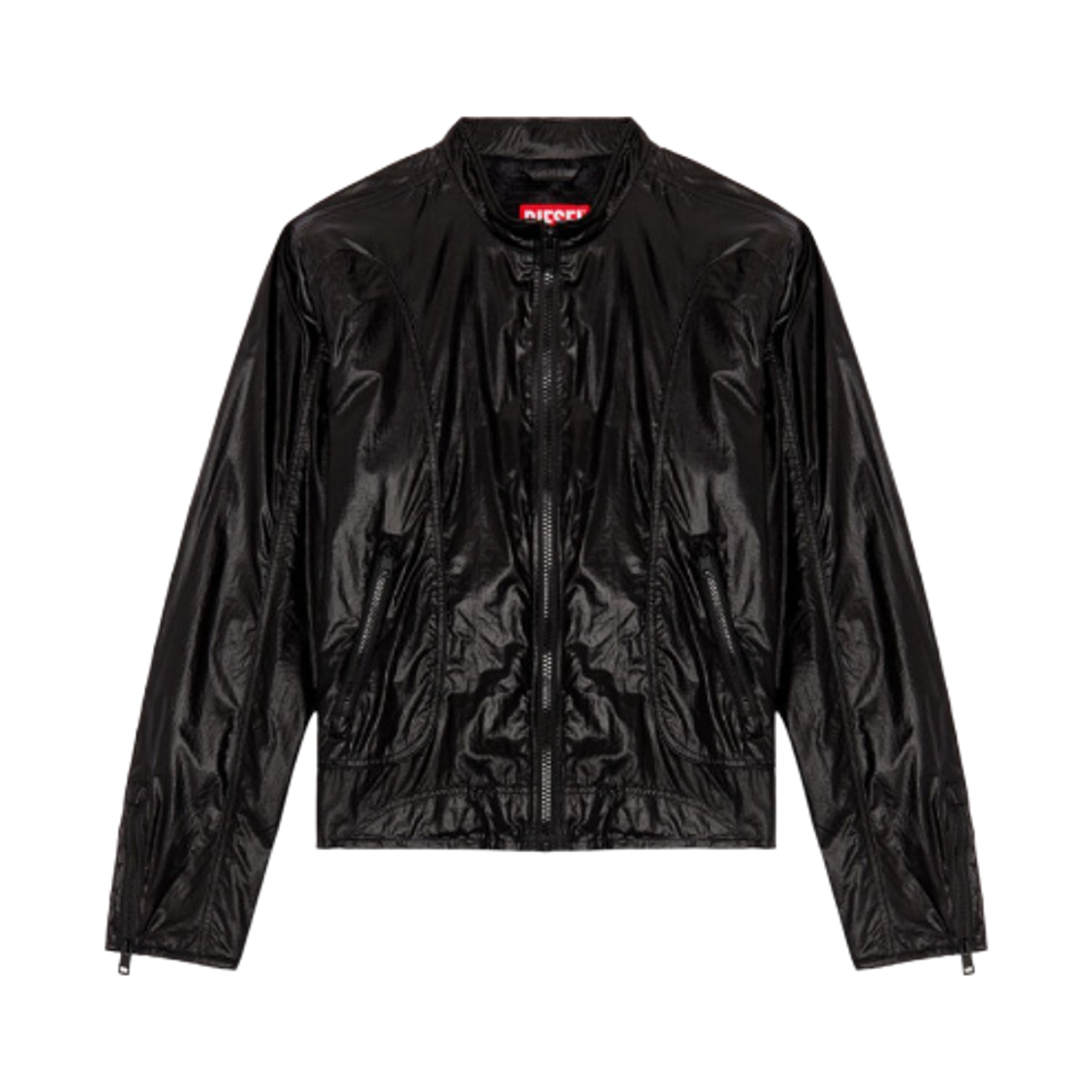 A144100NKBK-9XX Diesel J-Clays Biker Jacket in Shiny Ripstop Black